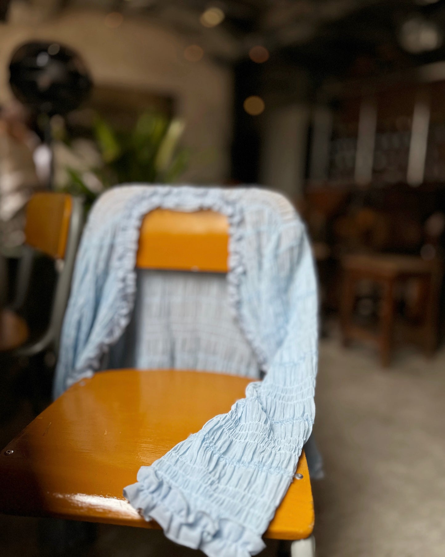 aalis SAIGE chiffon ruching cardigan (Blue)
