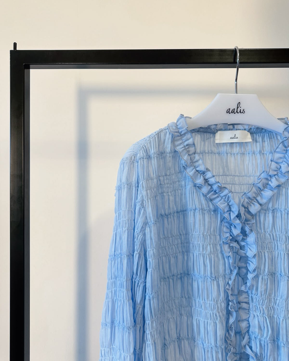aalis SAIGE chiffon ruching cardigan (Blue)