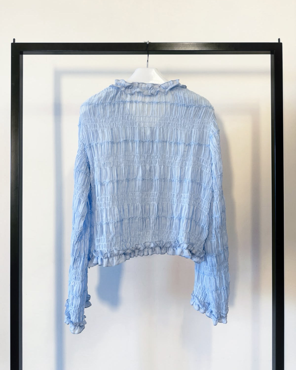 aalis SAIGE chiffon ruching cardigan (Blue)