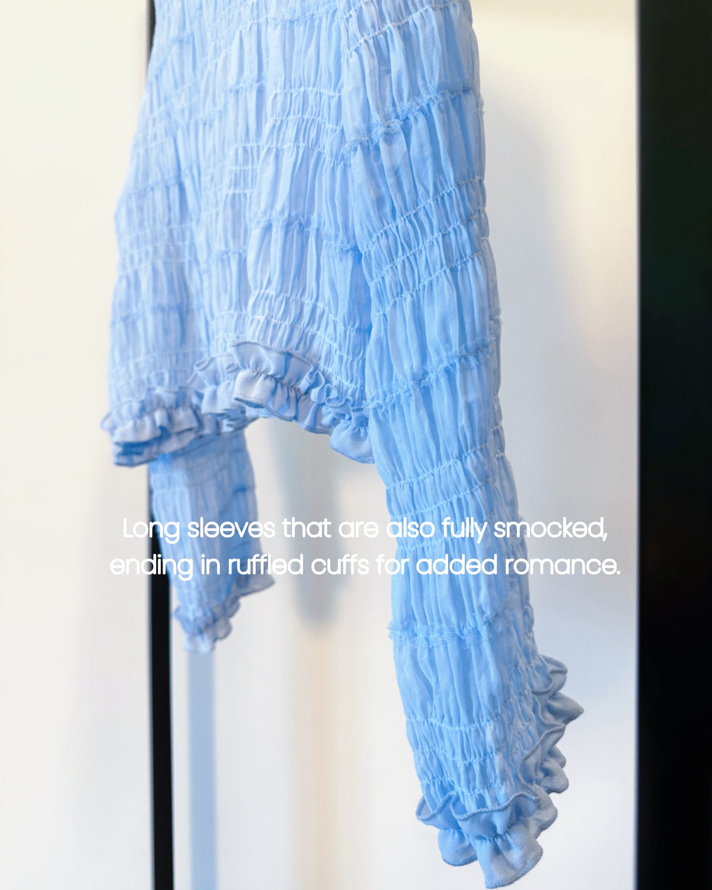 aalis SAIGE chiffon ruching cardigan (Blue)