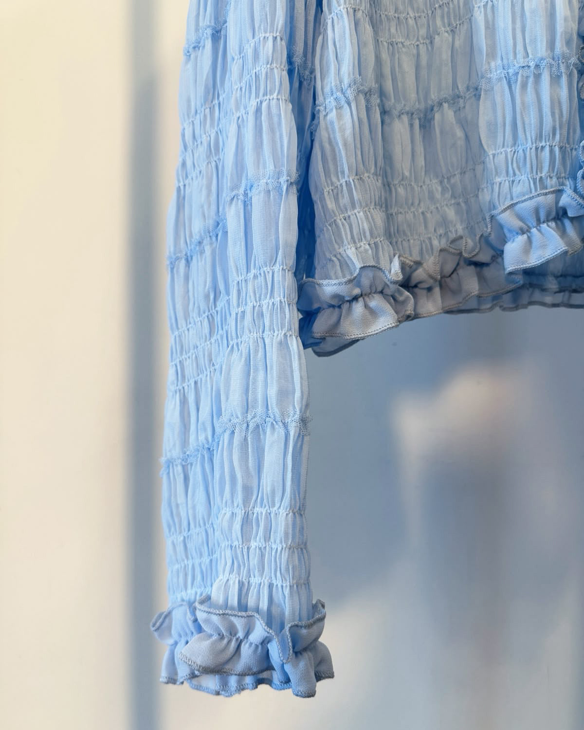 aalis SAIGE chiffon ruching cardigan (Blue)