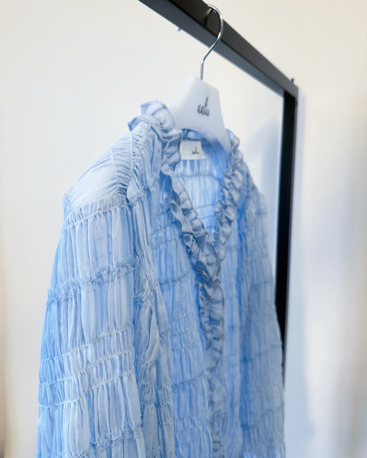 aalis SAIGE chiffon ruching cardigan (Blue)