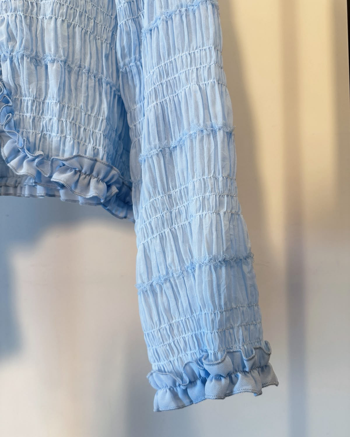 aalis SAIGE chiffon ruching cardigan (Blue)
