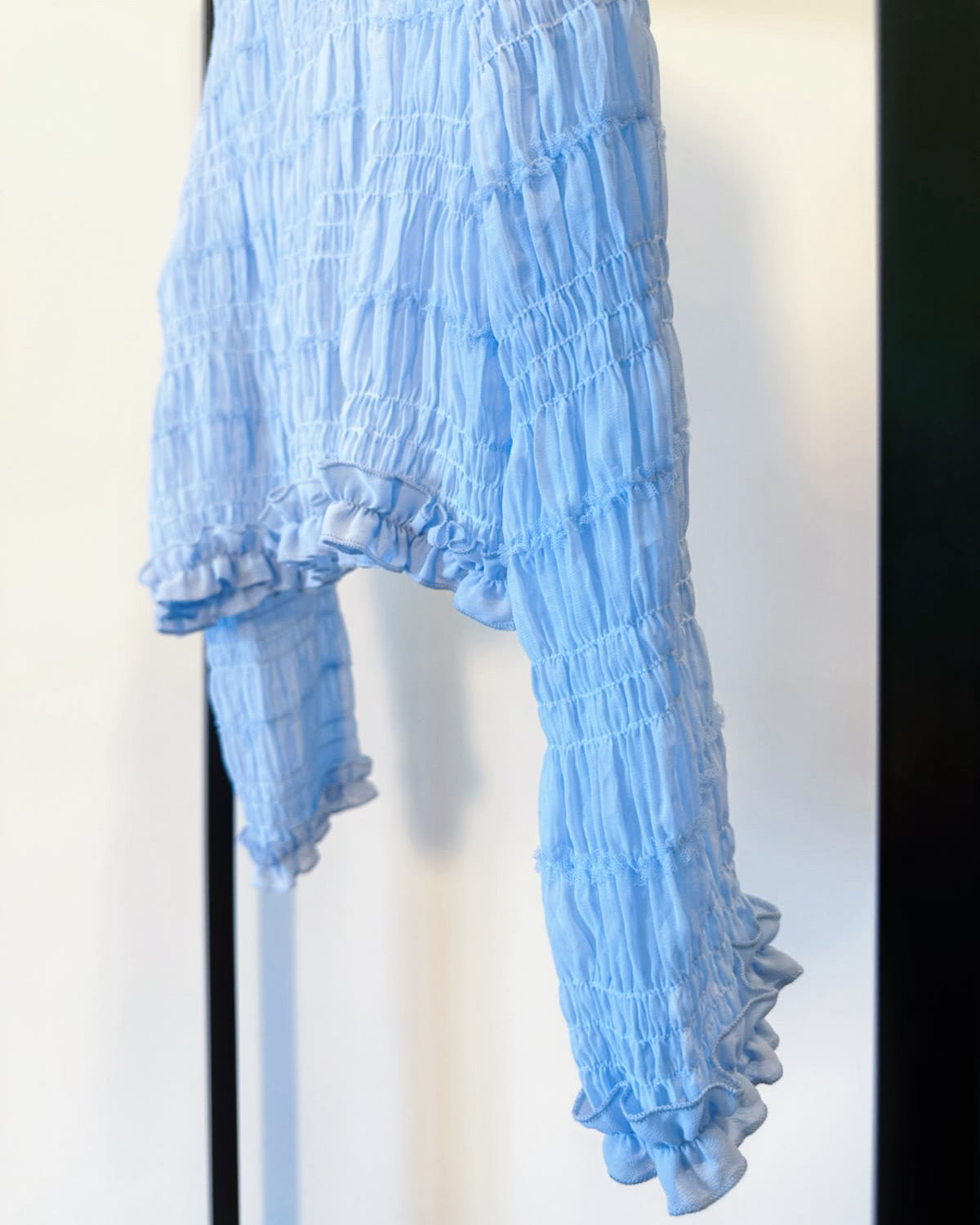 aalis SAIGE chiffon ruching cardigan (Blue)