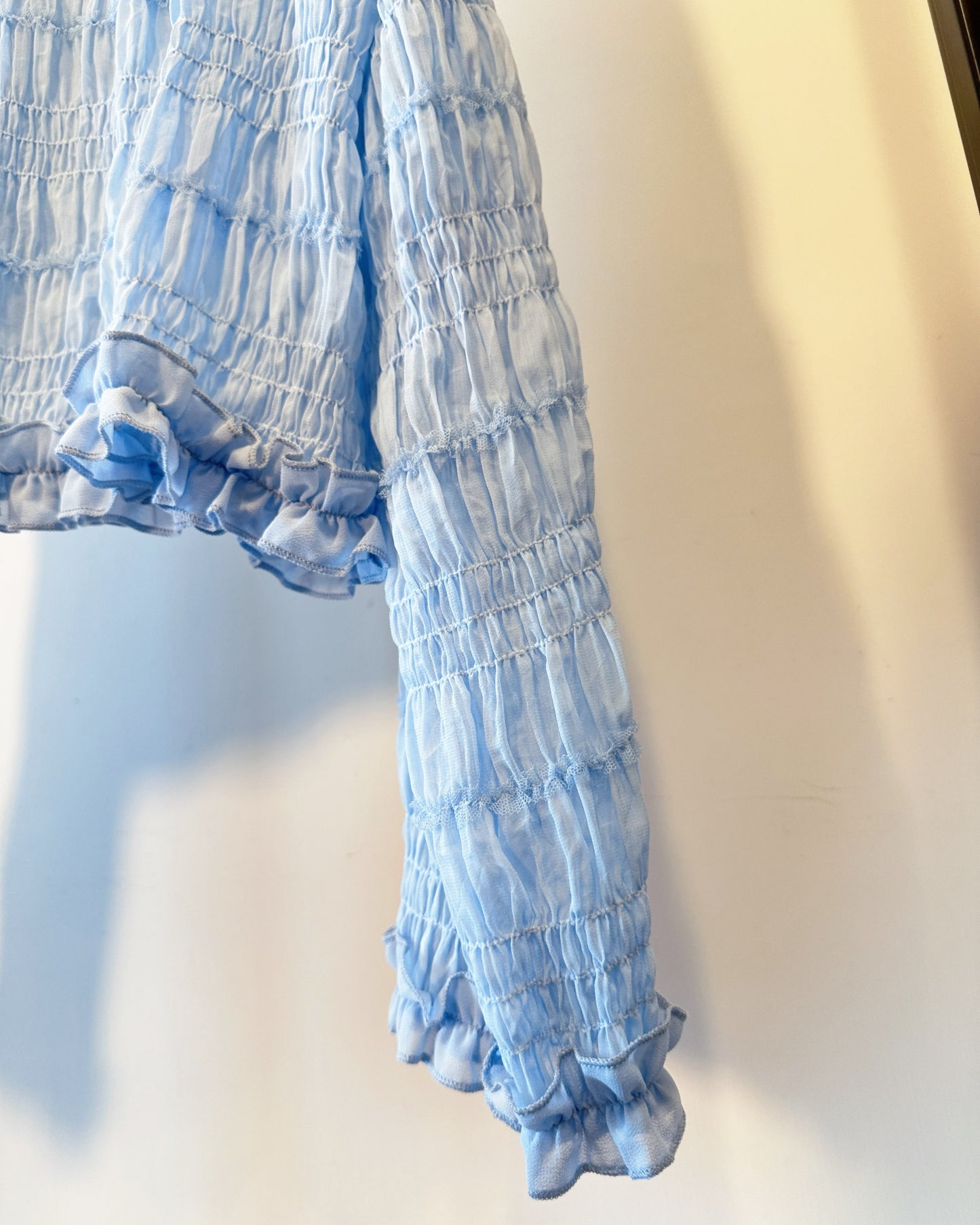 aalis SAIGE chiffon ruching cardigan (Blue)