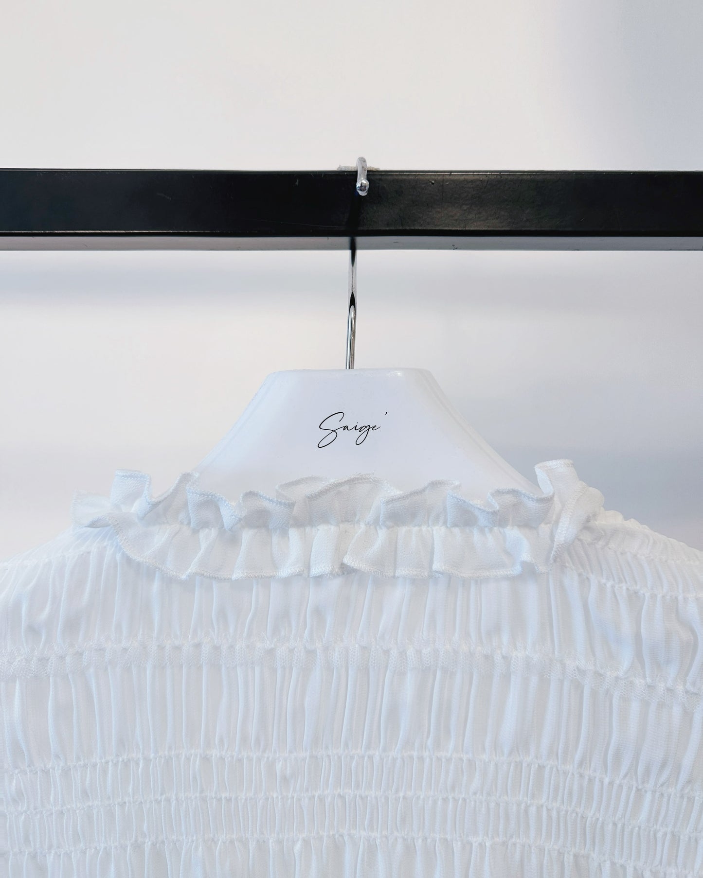 aalis SAIGE chiffon ruching cardigan (White)