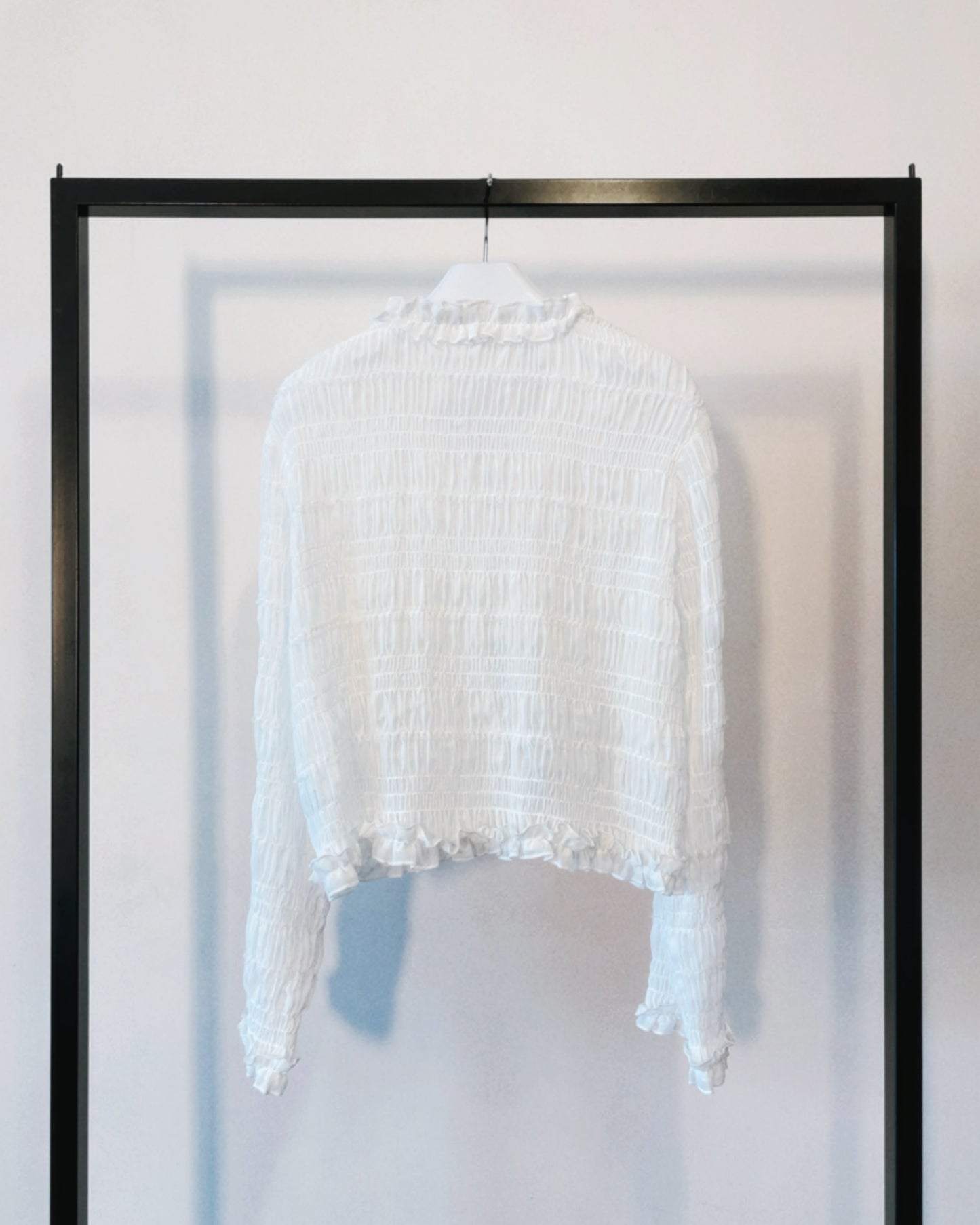 aalis SAIGE chiffon ruching cardigan (White)