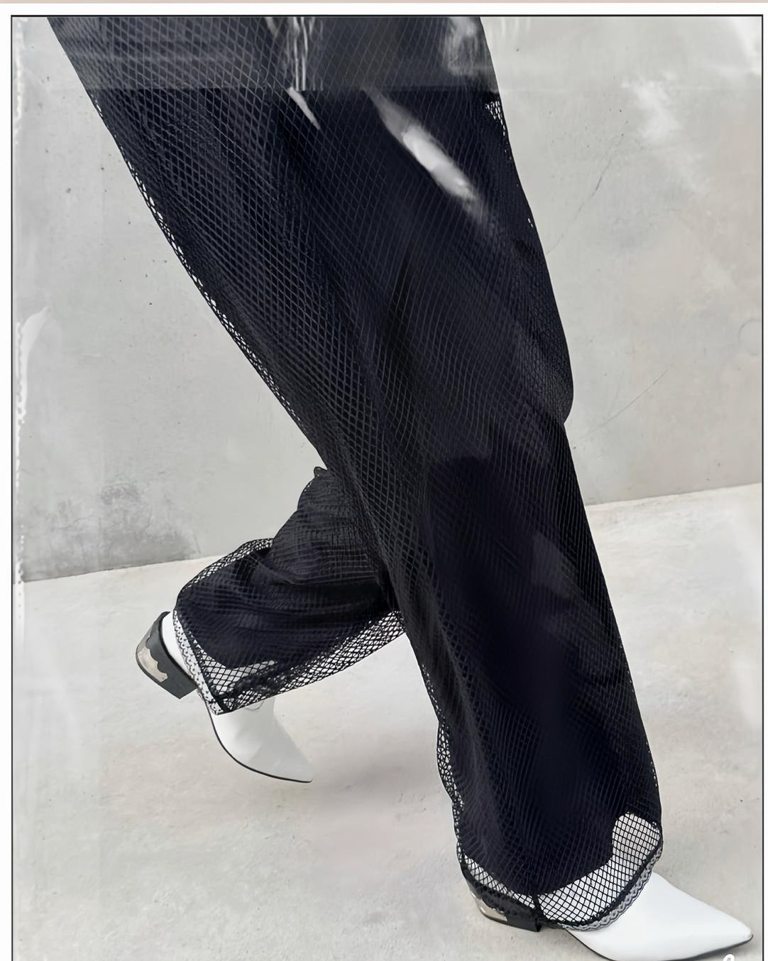 aalis EDWIN netting layer pants (Black)
