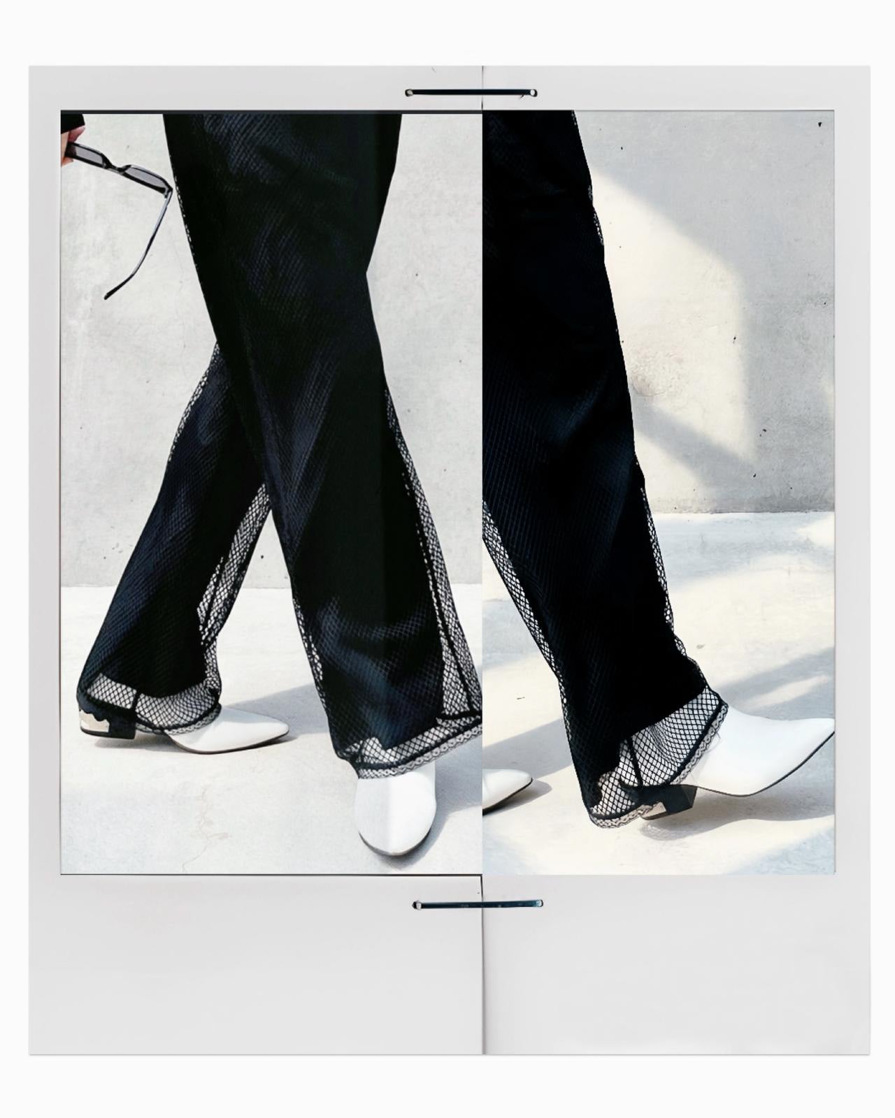 aalis EDWIN netting layer pants (Black)