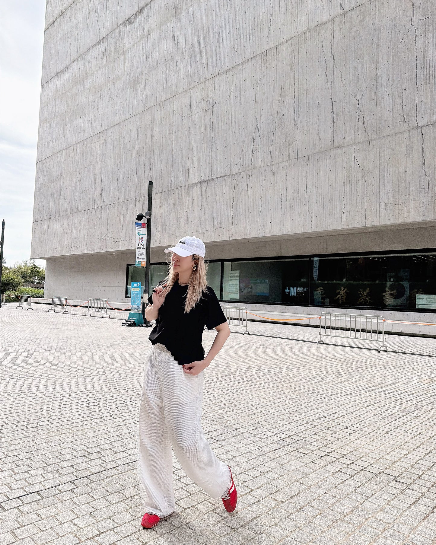 aalis EDWIN netting layer pants (White)