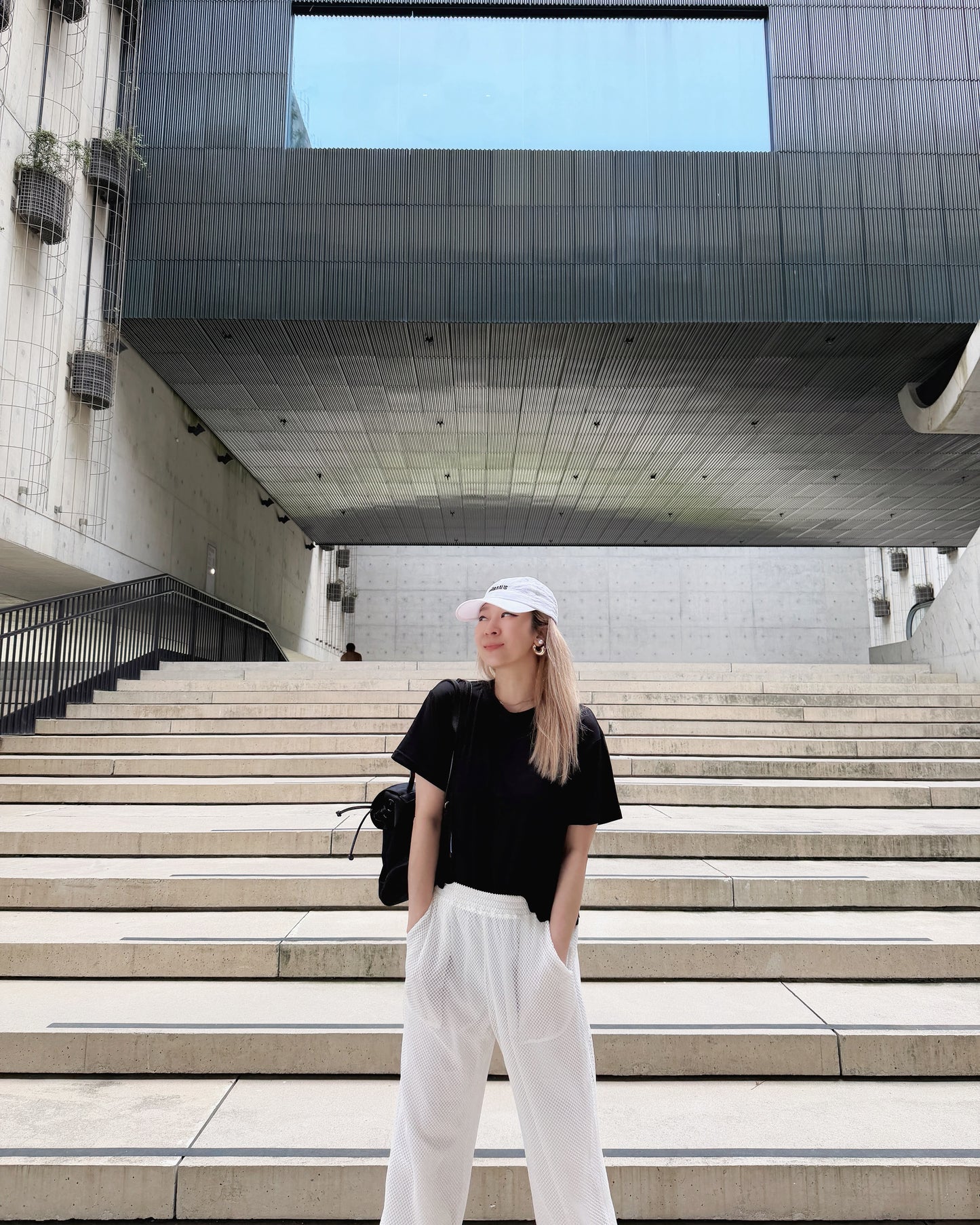 aalis EDWIN netting layer pants (White)