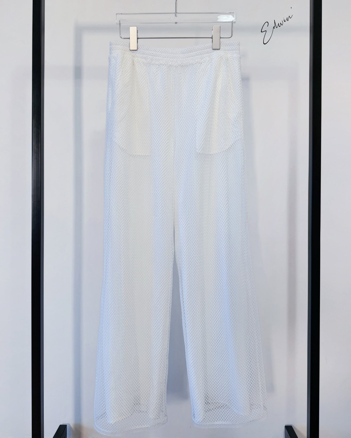 aalis EDWIN netting layer pants (White)