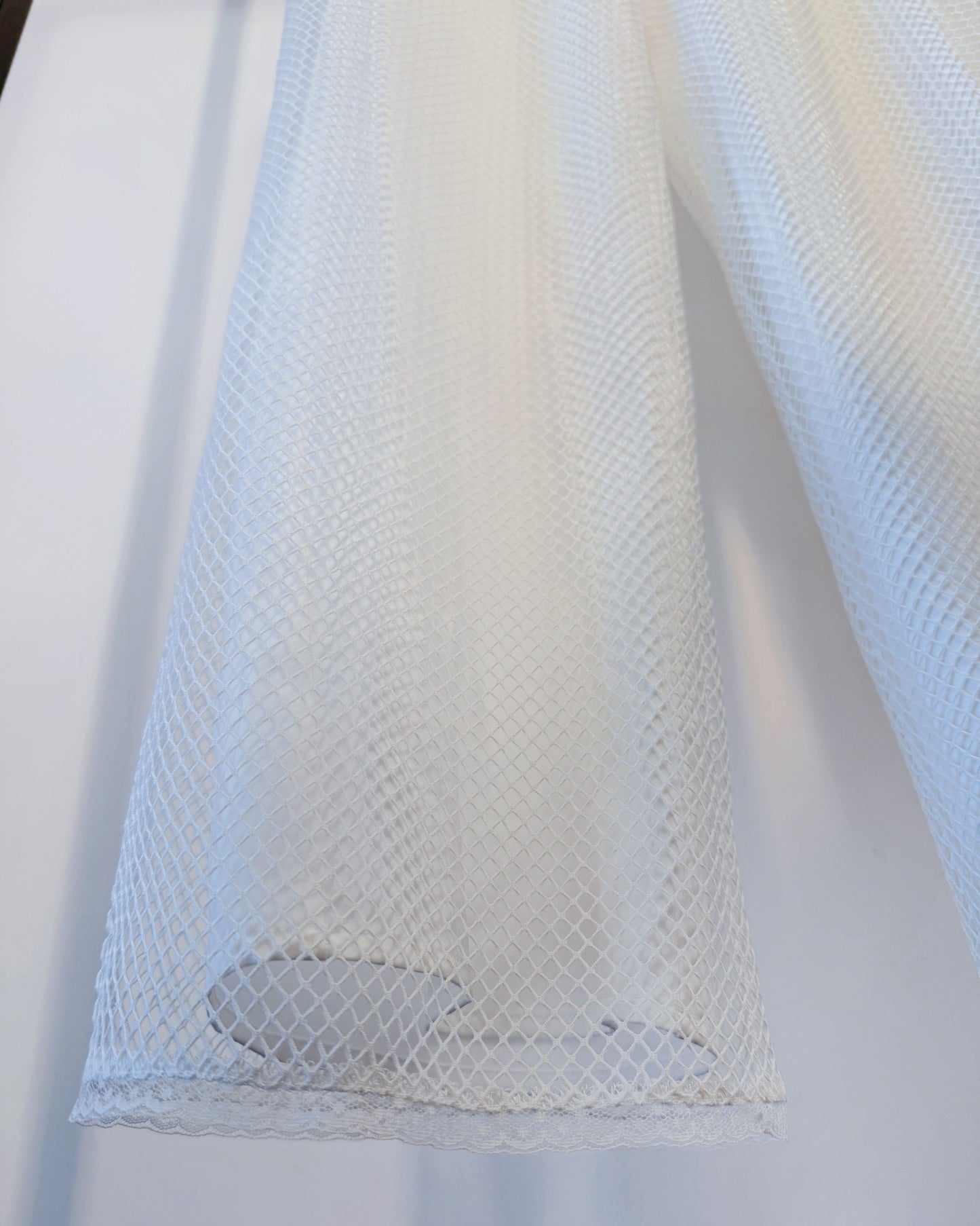 aalis EDWIN netting layer pants (White)