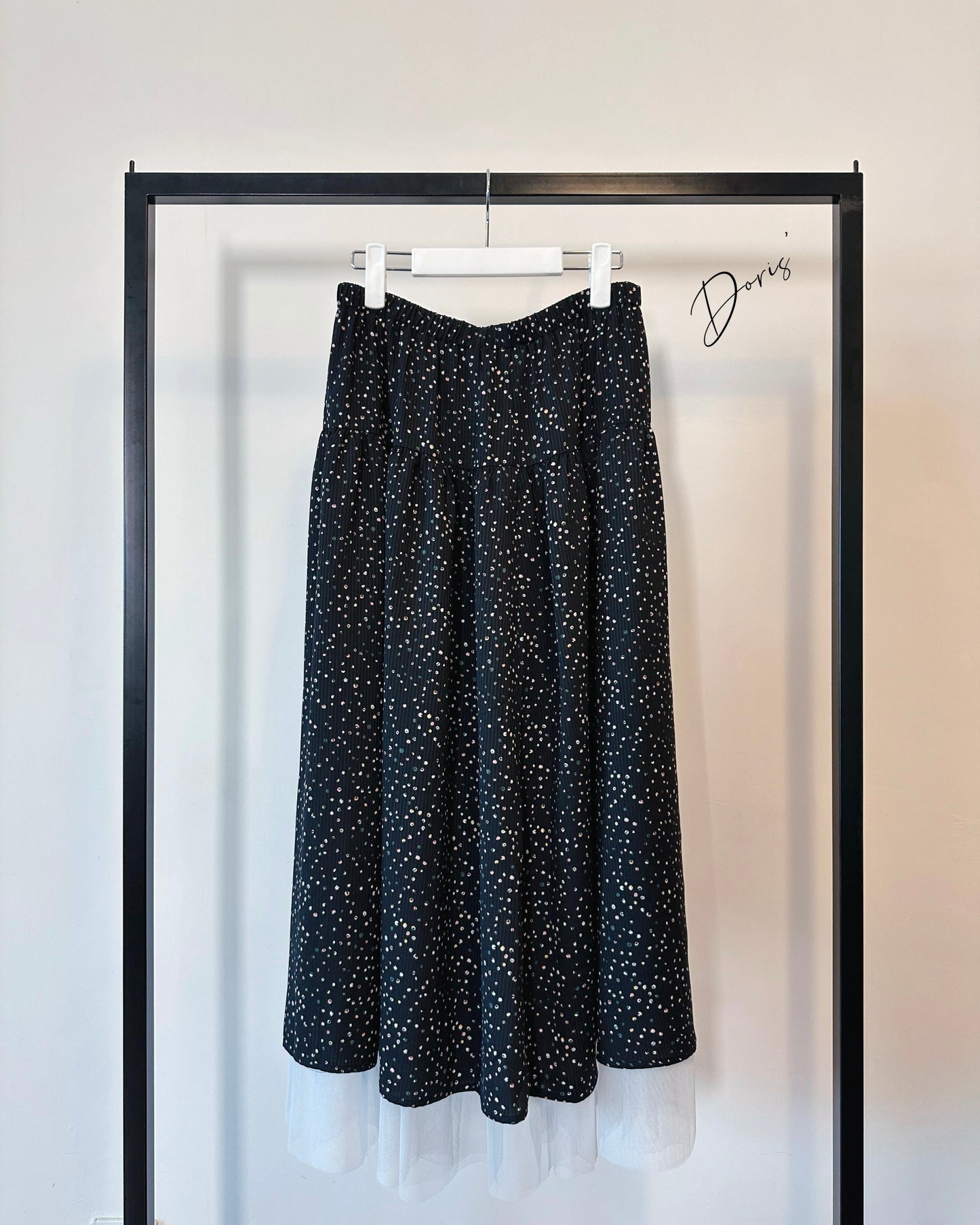 aalis DORIS mid length with mesh layer skirt (Black Mix)