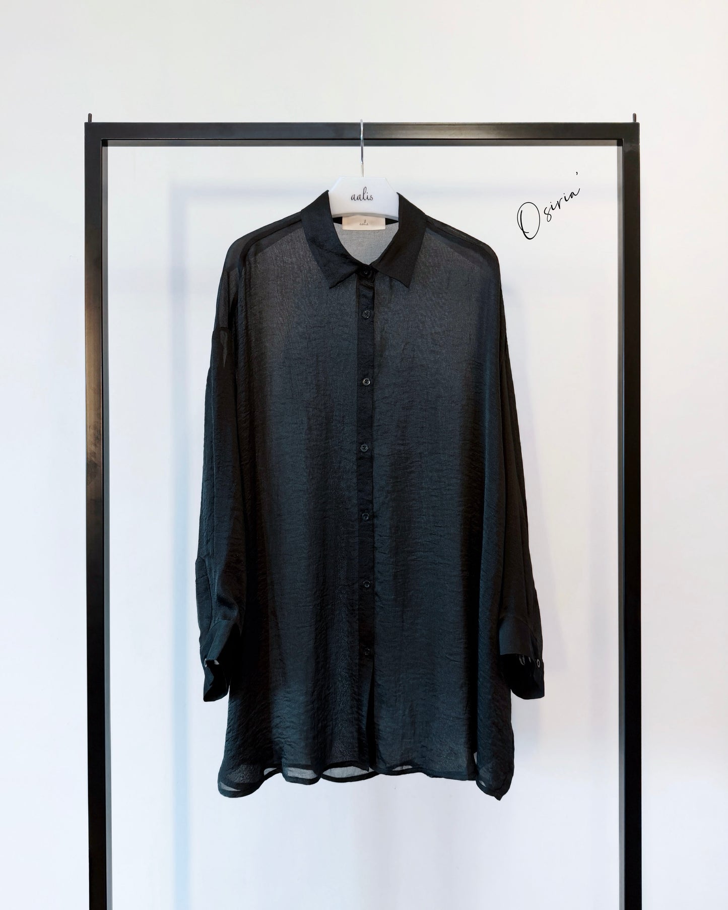 aalis OSIRIA flowy semi sheer shirt (Black)