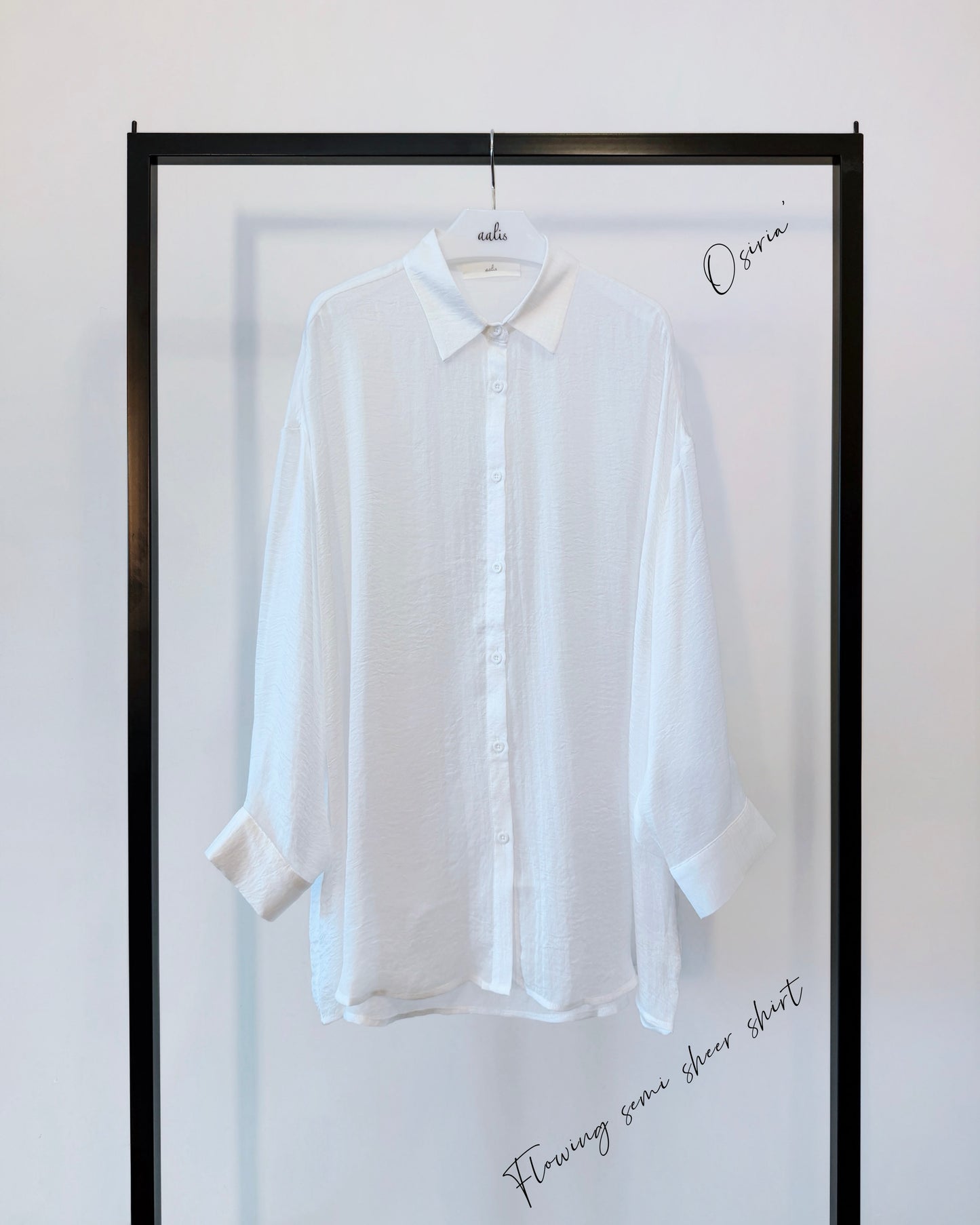 aalis OSIRIA flowy semi sheer shirt (White)