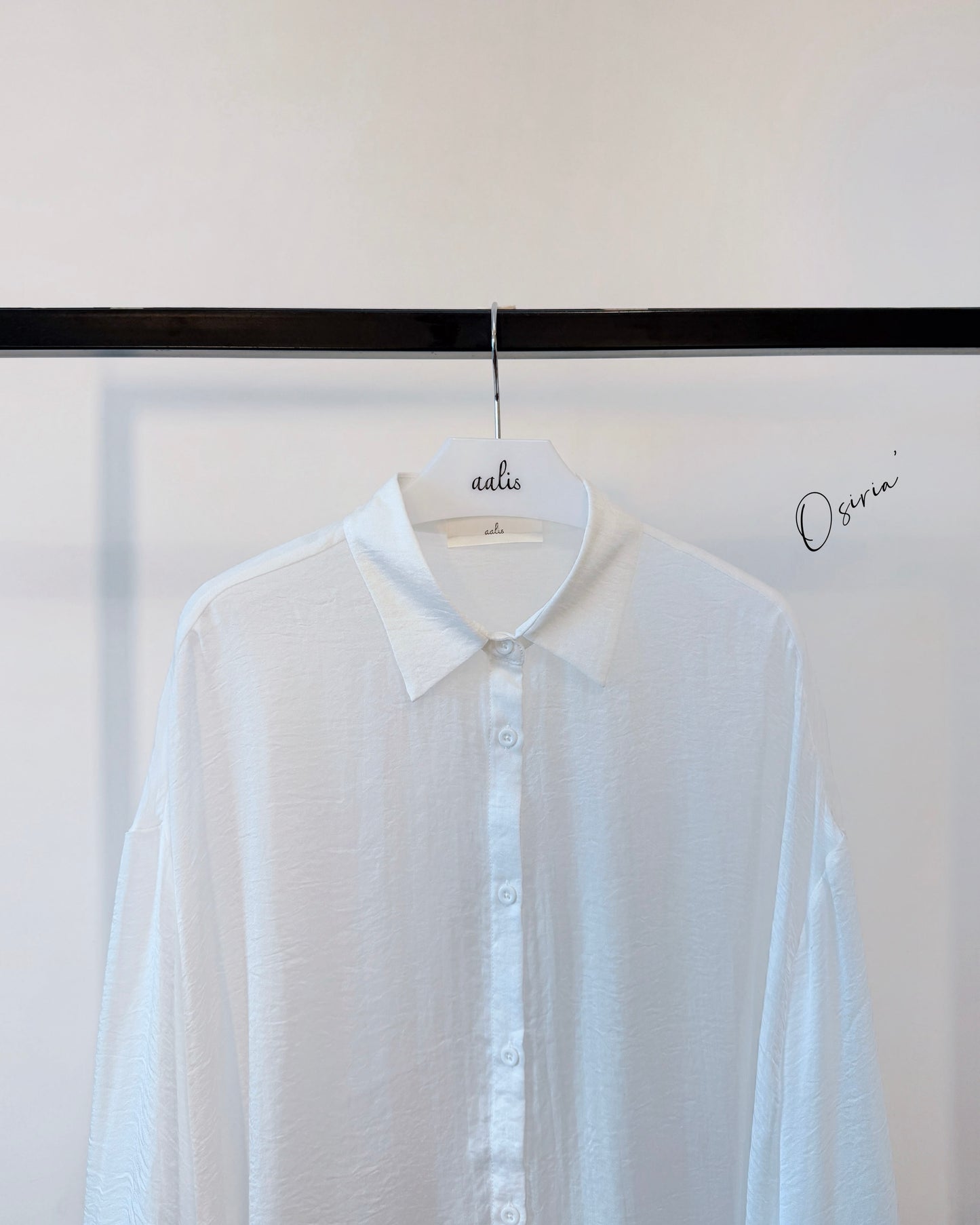 aalis OSIRIA flowy semi sheer shirt (White)