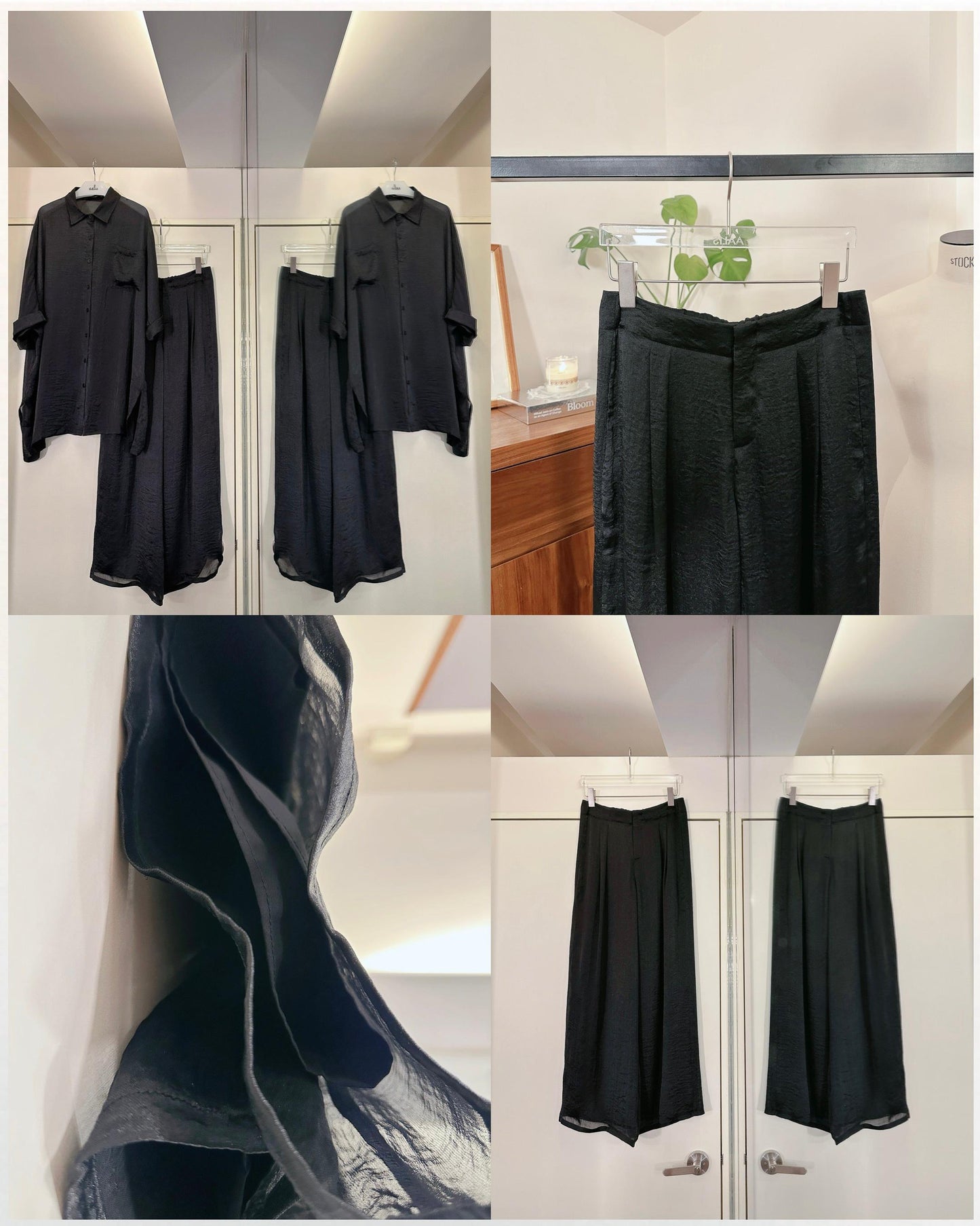 aalis OSDA flowy semi sheer pants (Black)
