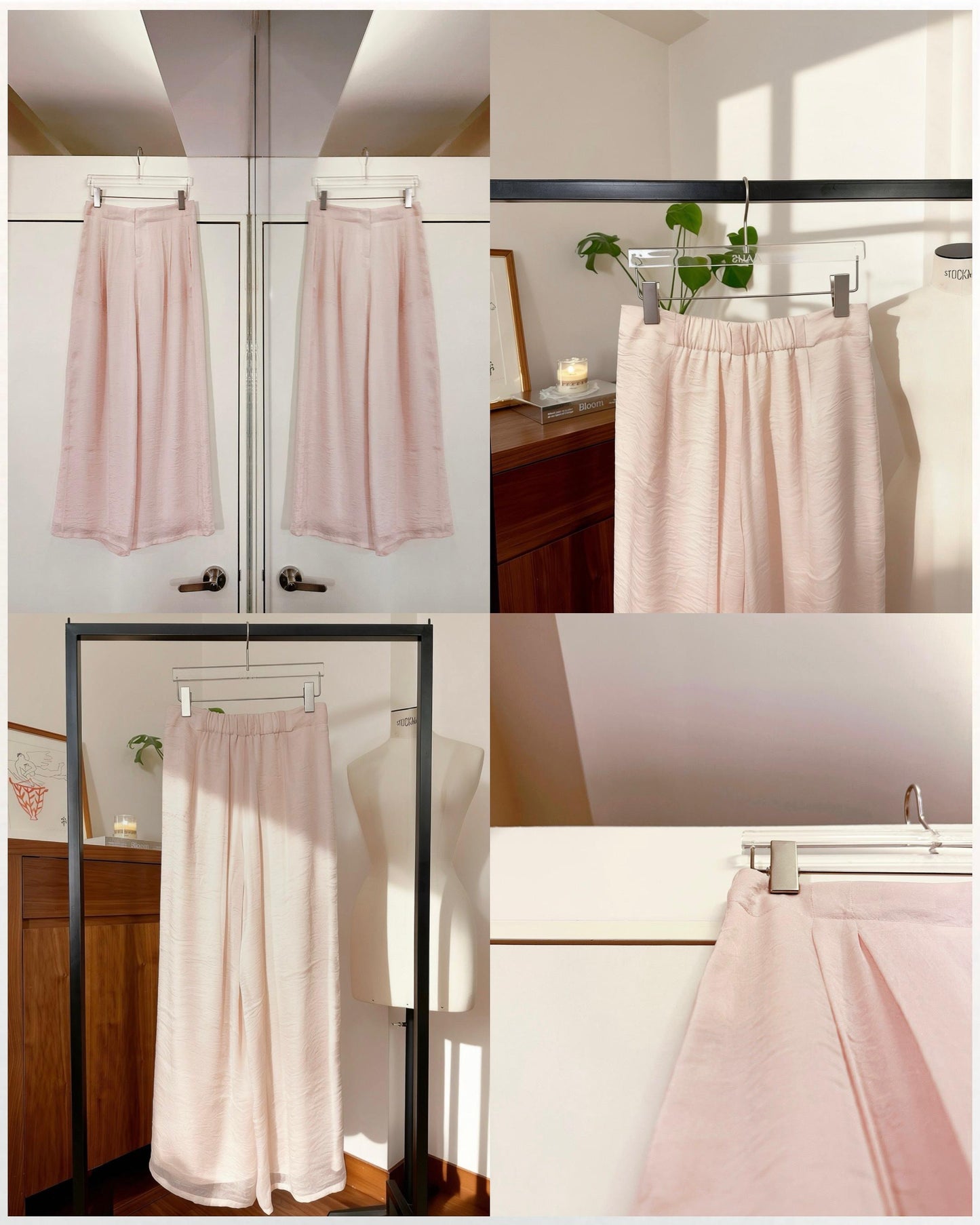 (Pre-order) aalis OSDA flowy semi sheer pants (Light Pink)