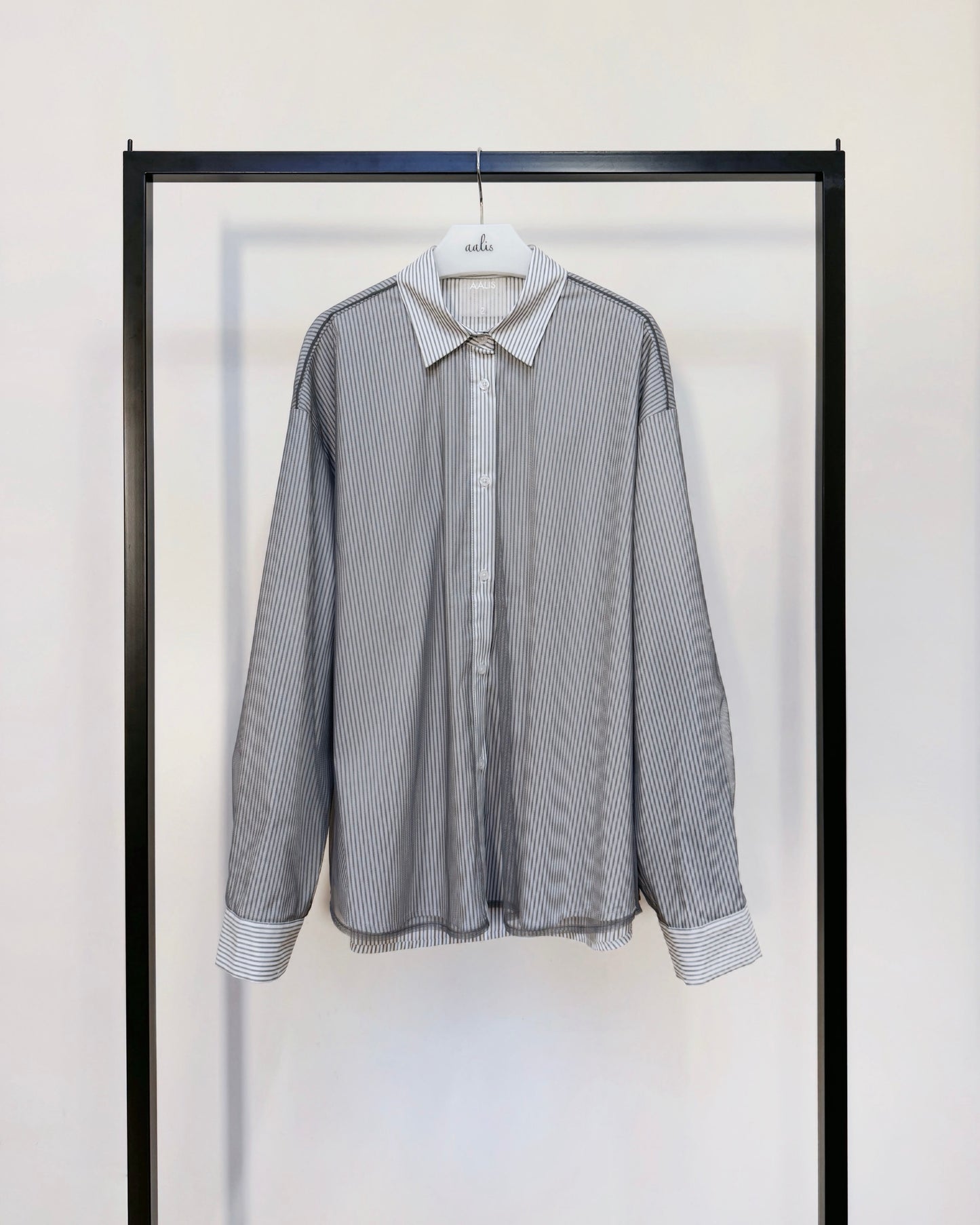 aalis BAYLA FW26 mesh overlay shirt (Charcoal)