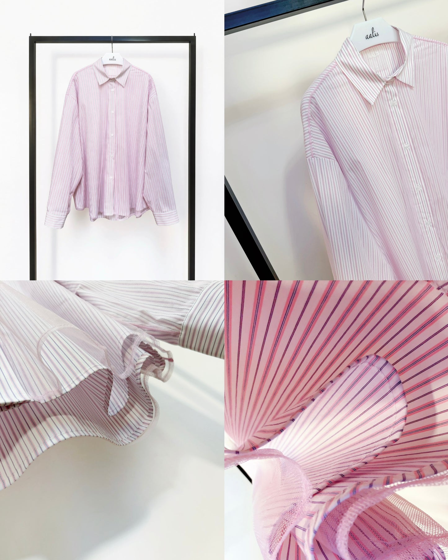 aalis BAYLA FW26 mesh overlay shirt (Pink)