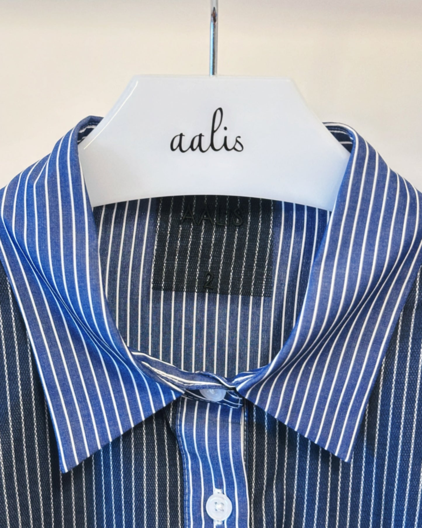 (Pre-order) aalis BAYLA mesh overlay shirt (Blue Denim)