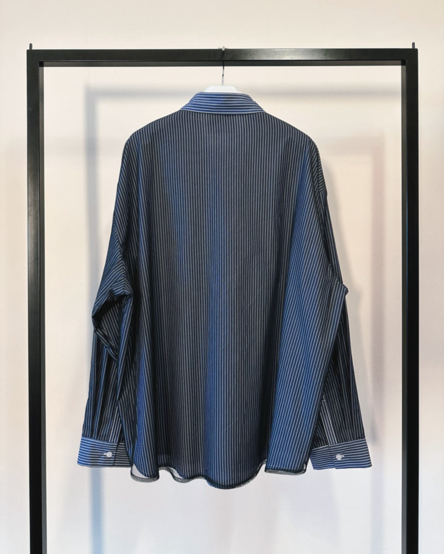 (Pre-order) aalis BAYLA mesh overlay shirt (Blue Denim)