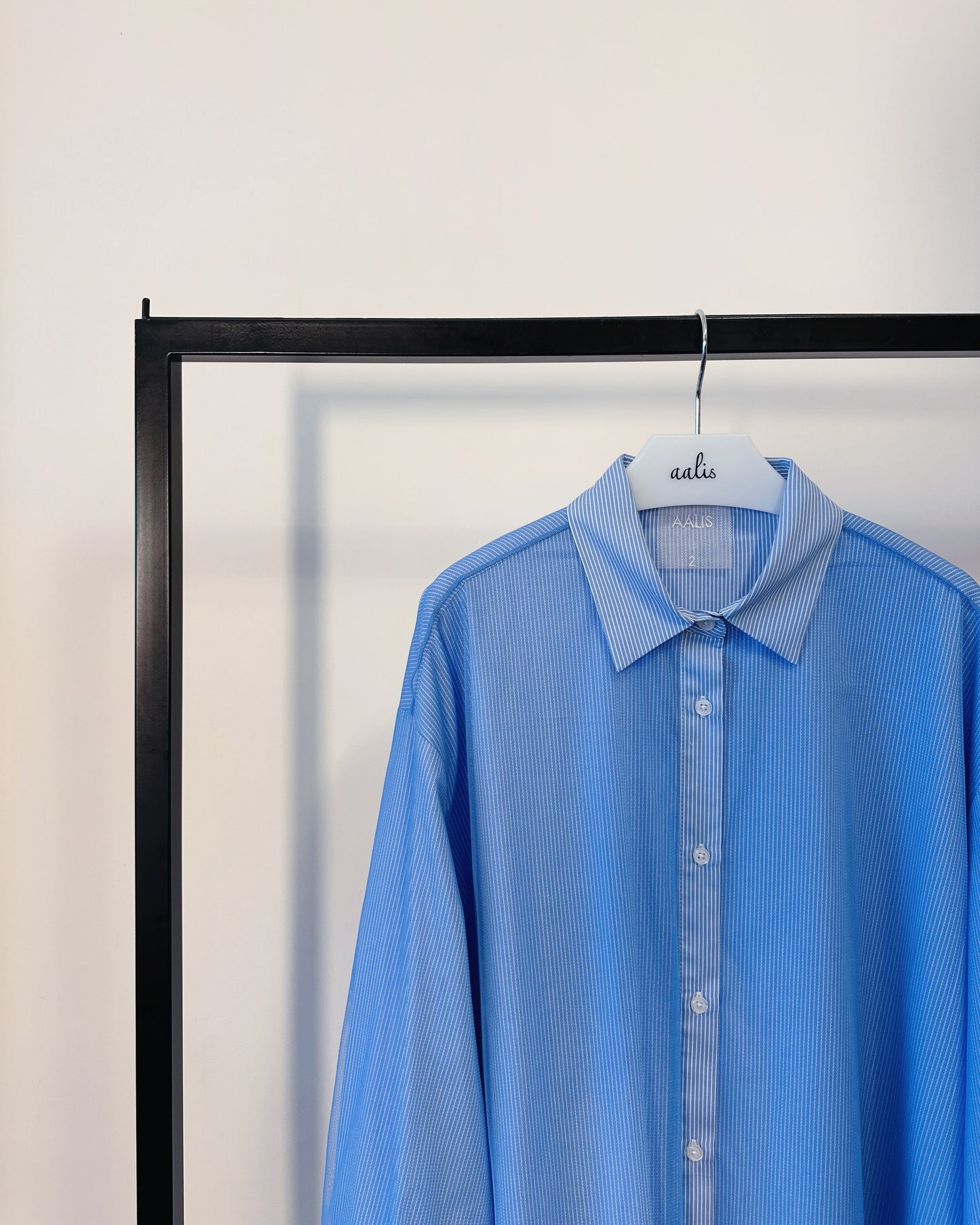 aalis BAYLA mesh overlay shirt (Light Blue)