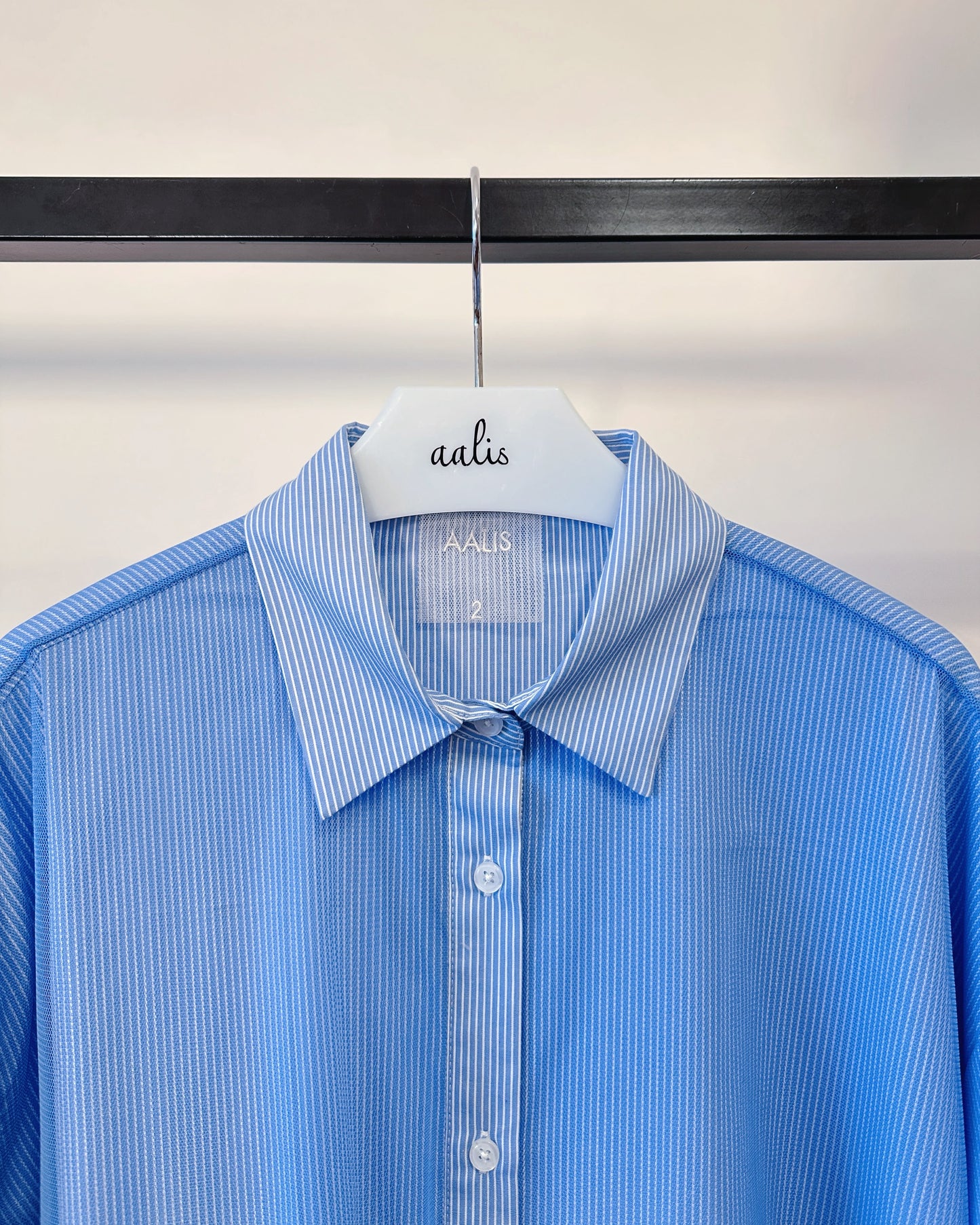 aalis BAYLA mesh overlay shirt (Light Blue)