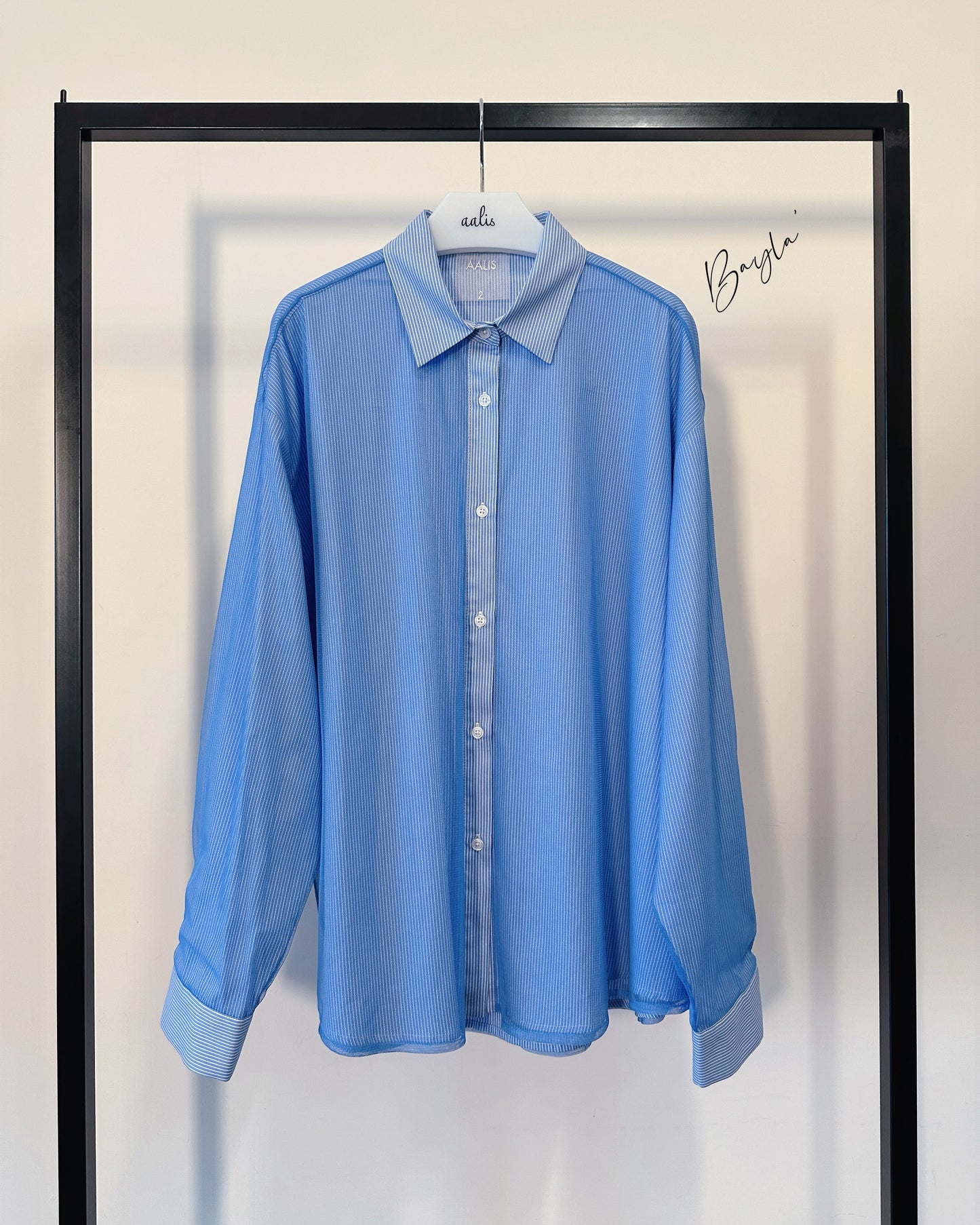 aalis BAYLA mesh overlay shirt (Light Blue)