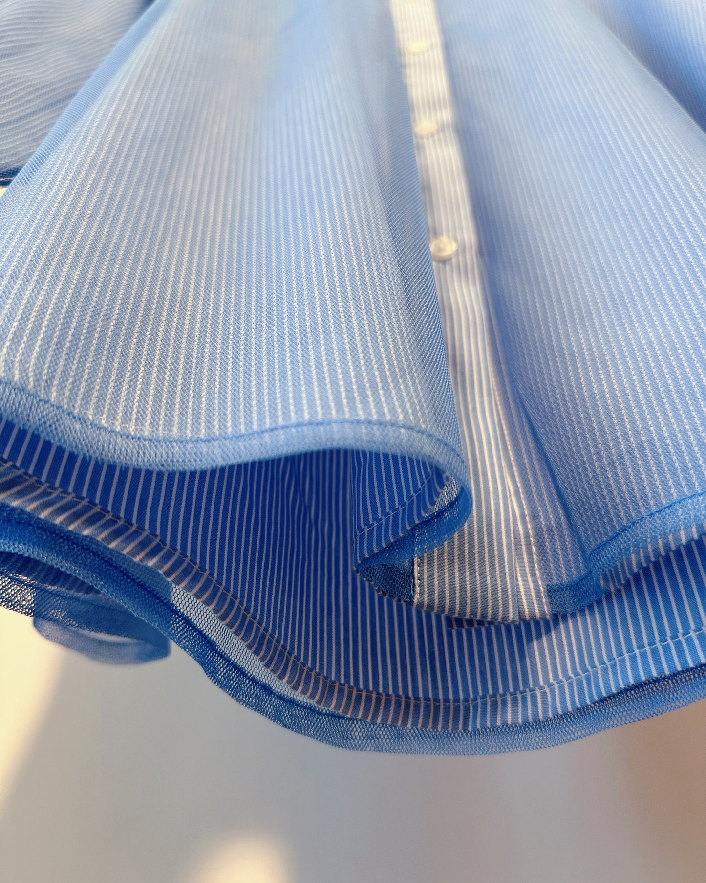 aalis BAYLA mesh overlay shirt (Light Blue)