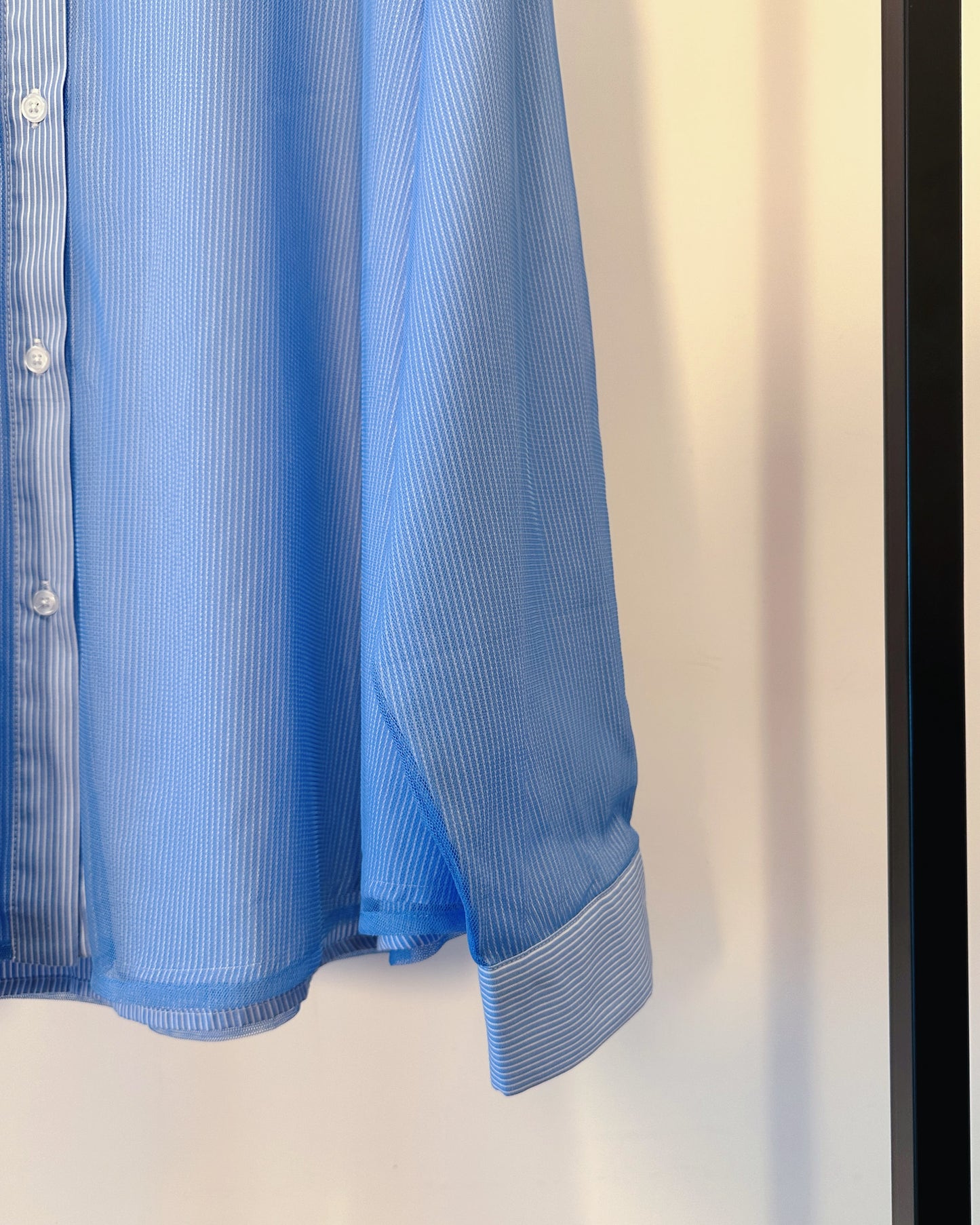 aalis BAYLA mesh overlay shirt (Light Blue)