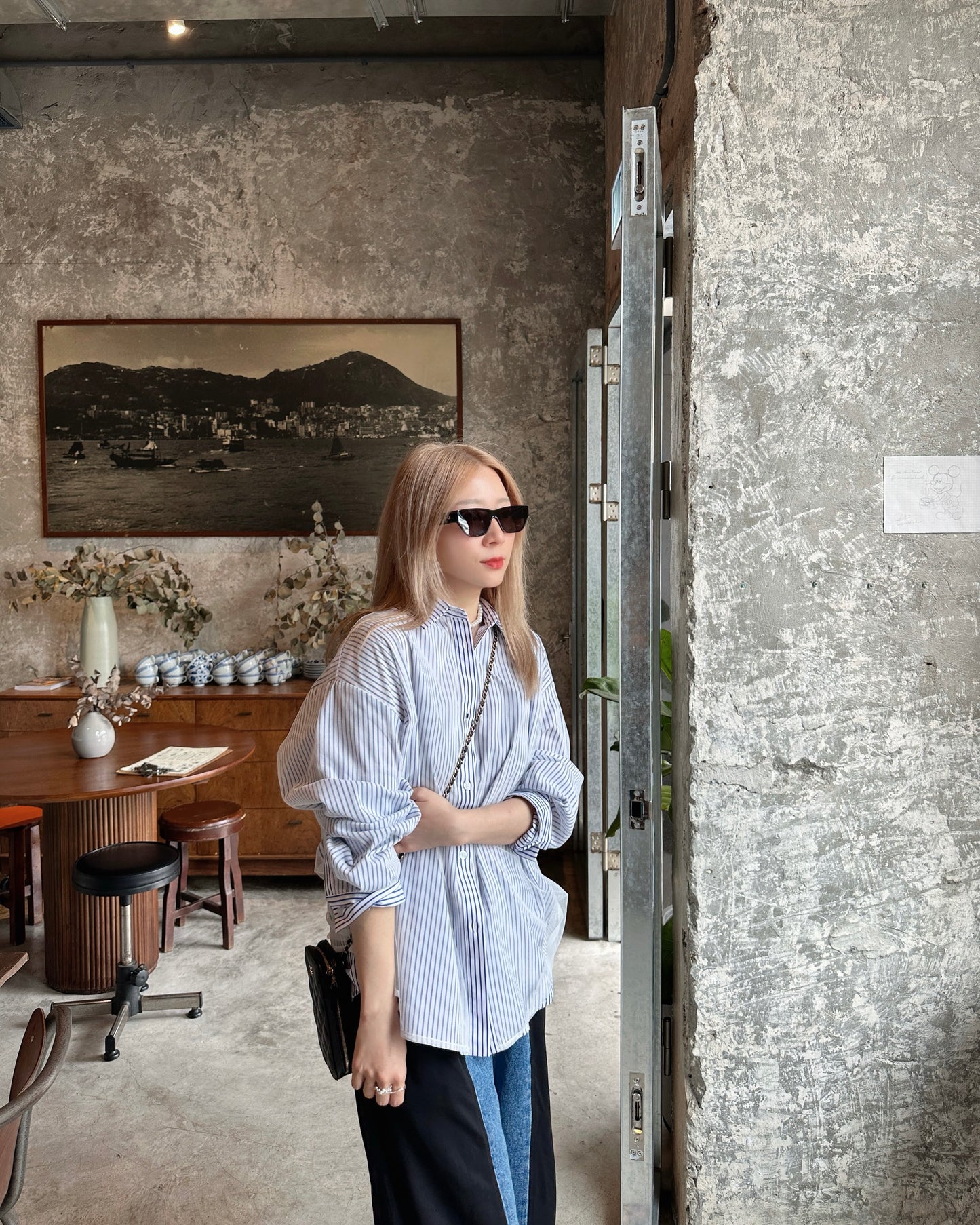 aalis BAYLA mesh overlay shirt (White)