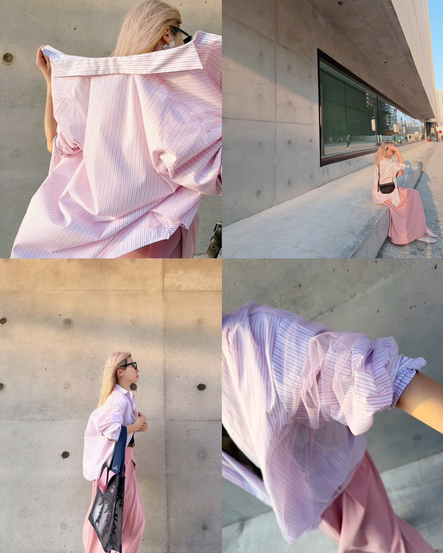 (Pre-order) aalis BAYLA FW26 mesh overlay shirt (Pink)