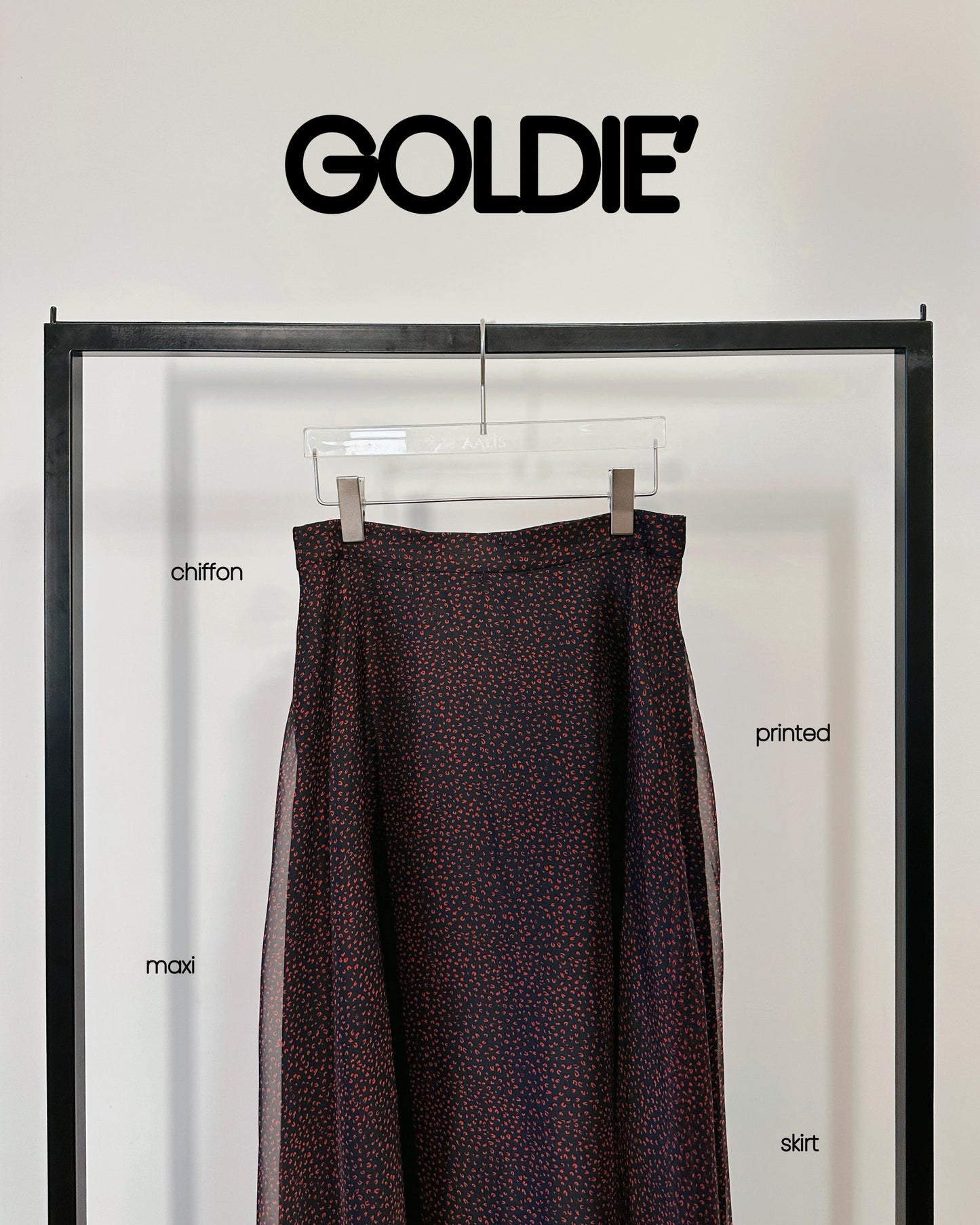 aalis GOLDIE chiffon maxi skirt (Navy Mix)