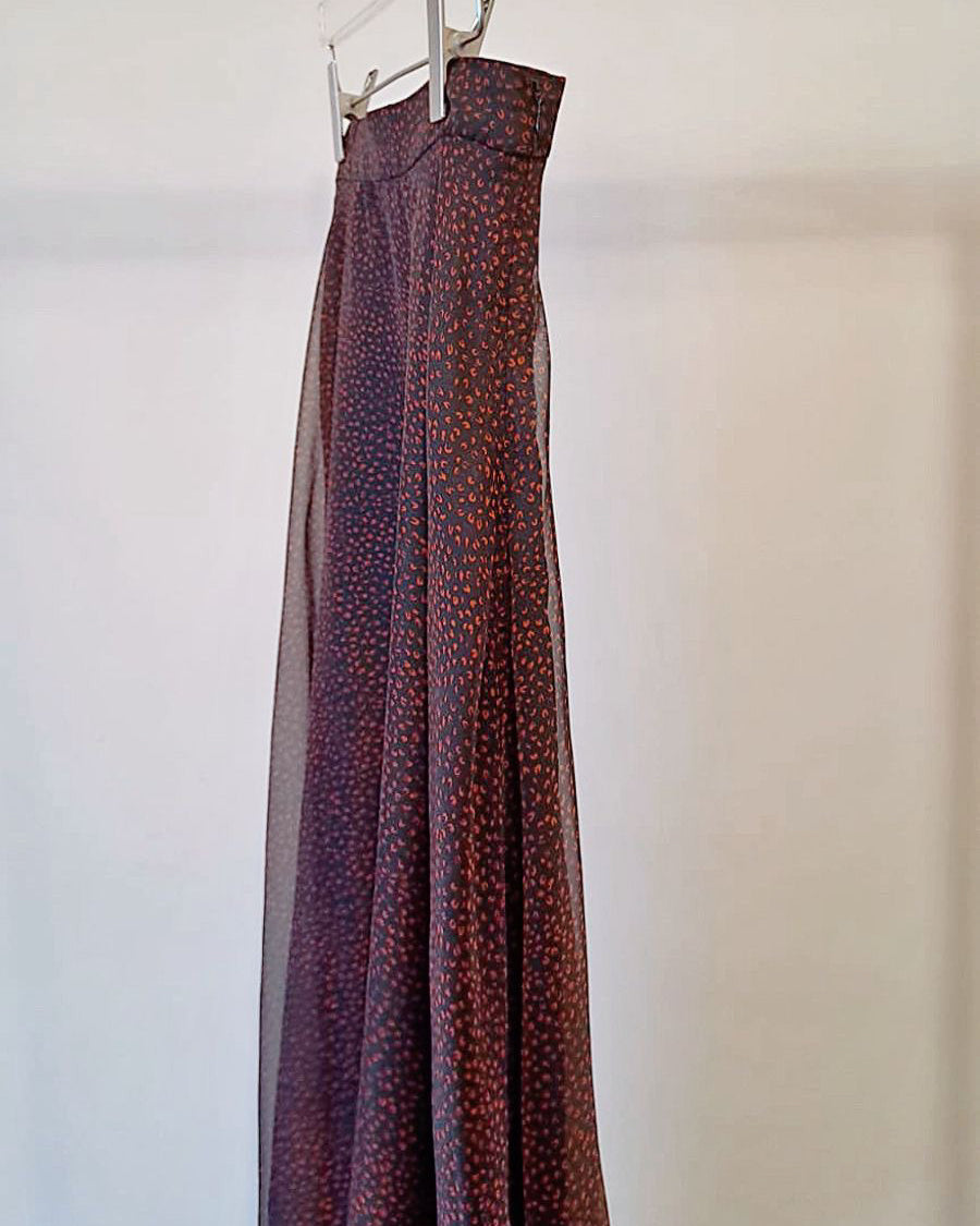aalis GOLDIE chiffon maxi skirt (Navy Mix)