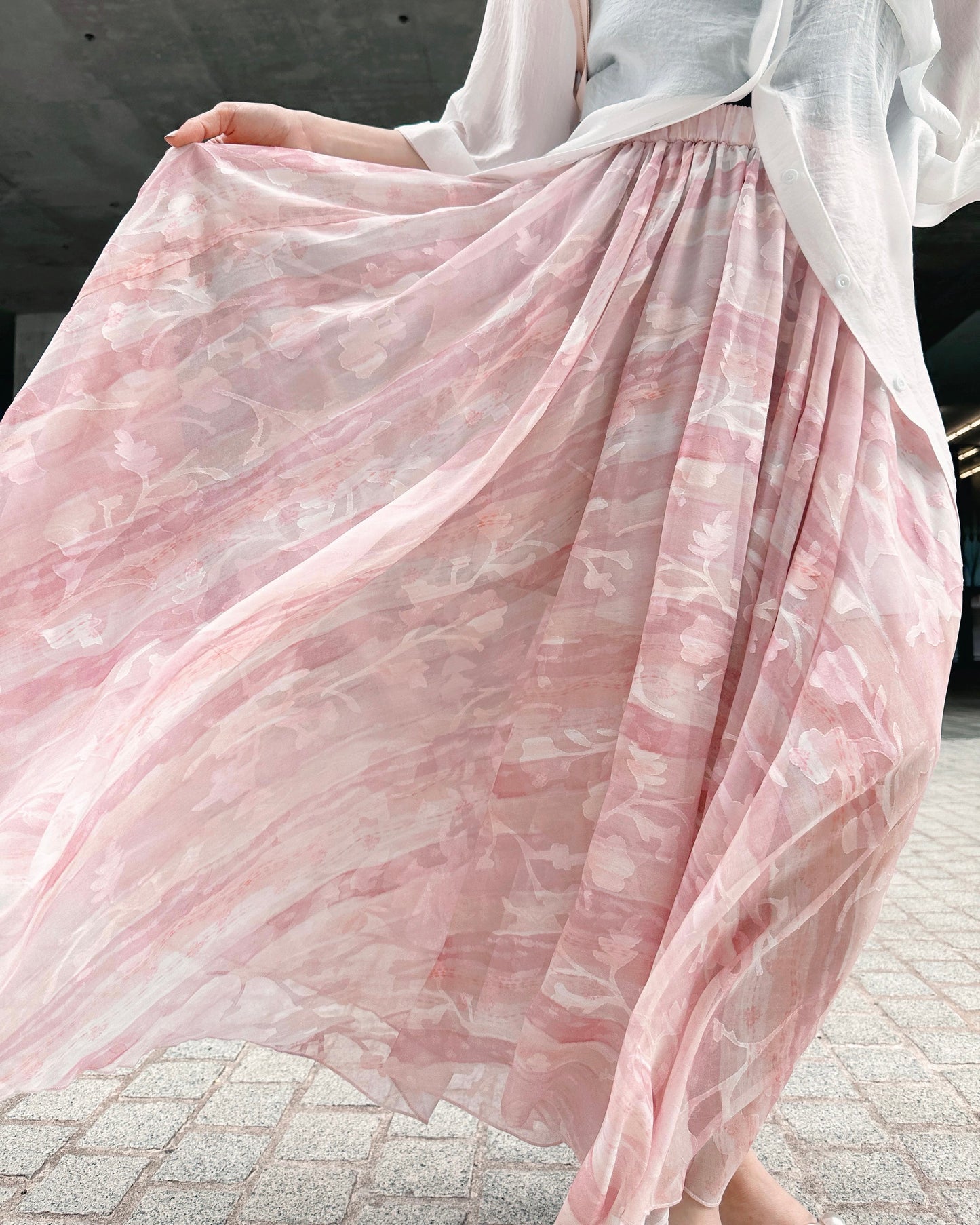 aalis HOLLIS chiffon skirt (Pink Mix)