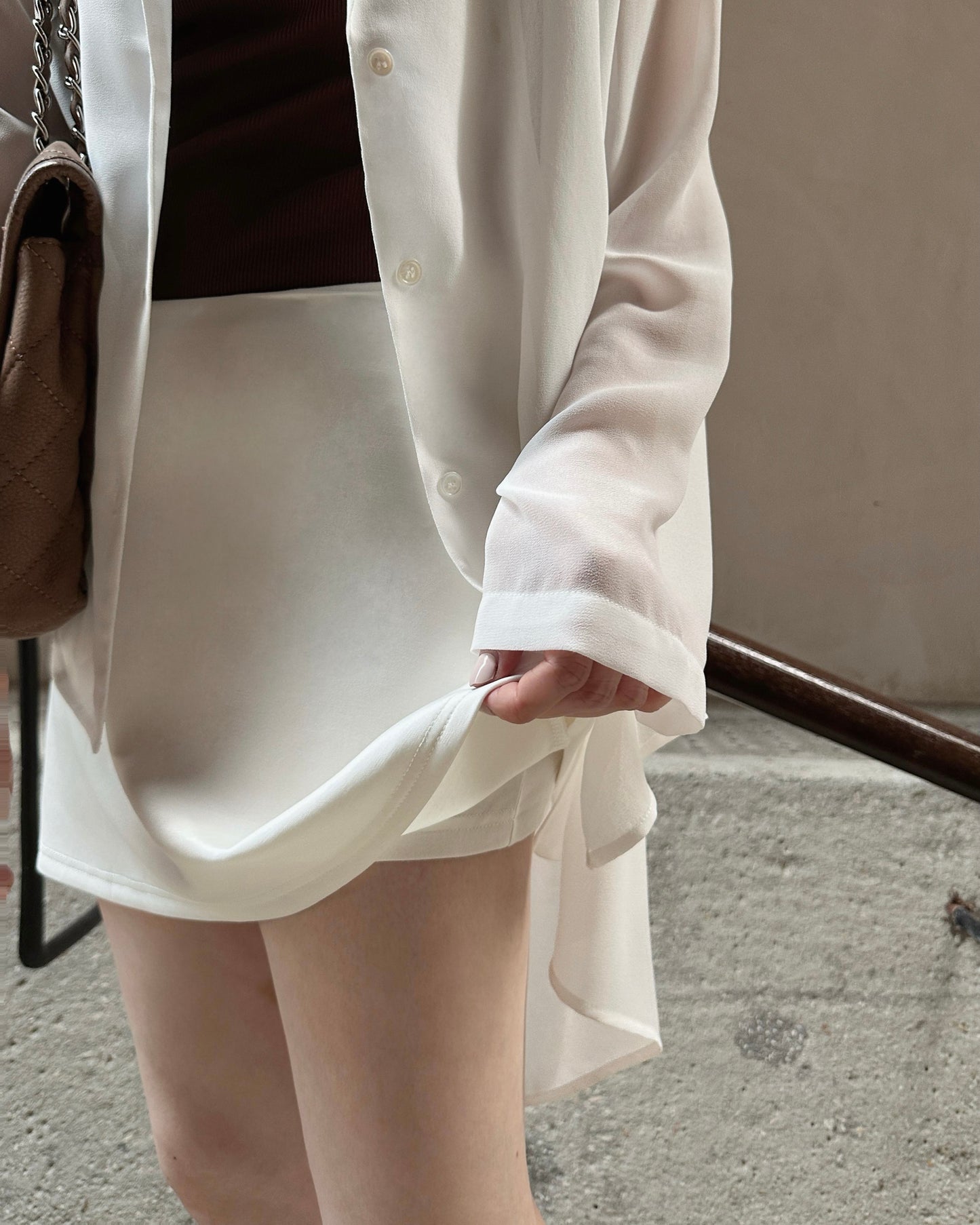 aalis ASHWIN mini skirt with lining shorts (White)