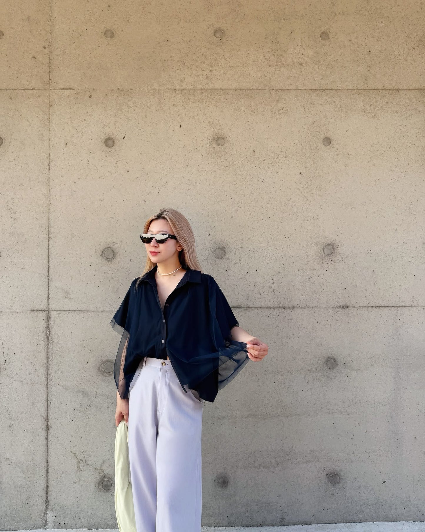 aalis SATH mesh overlay s/s shirt (Dark Blue)