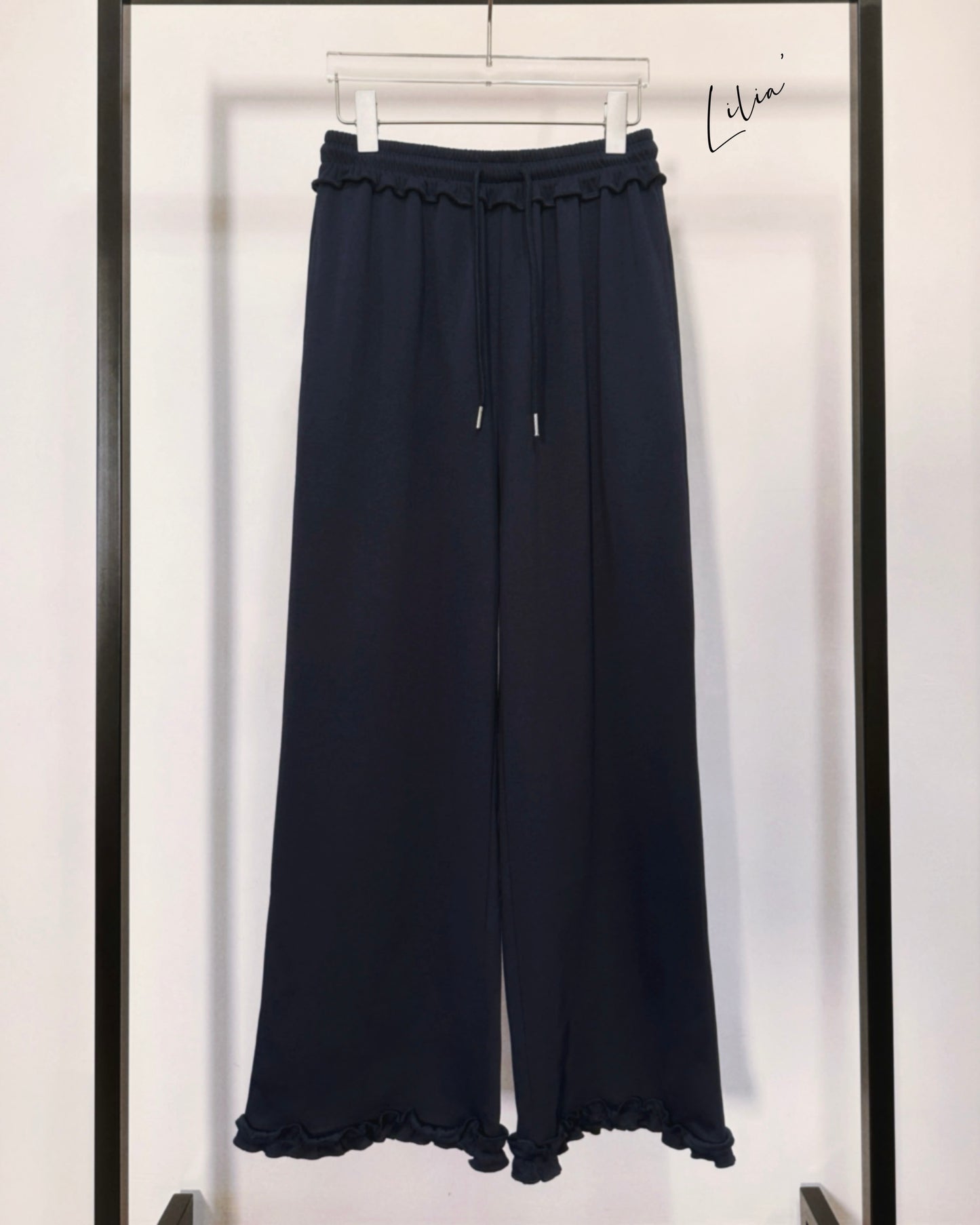 aalis LILIA TWO ruffle hem track pants (Navy)