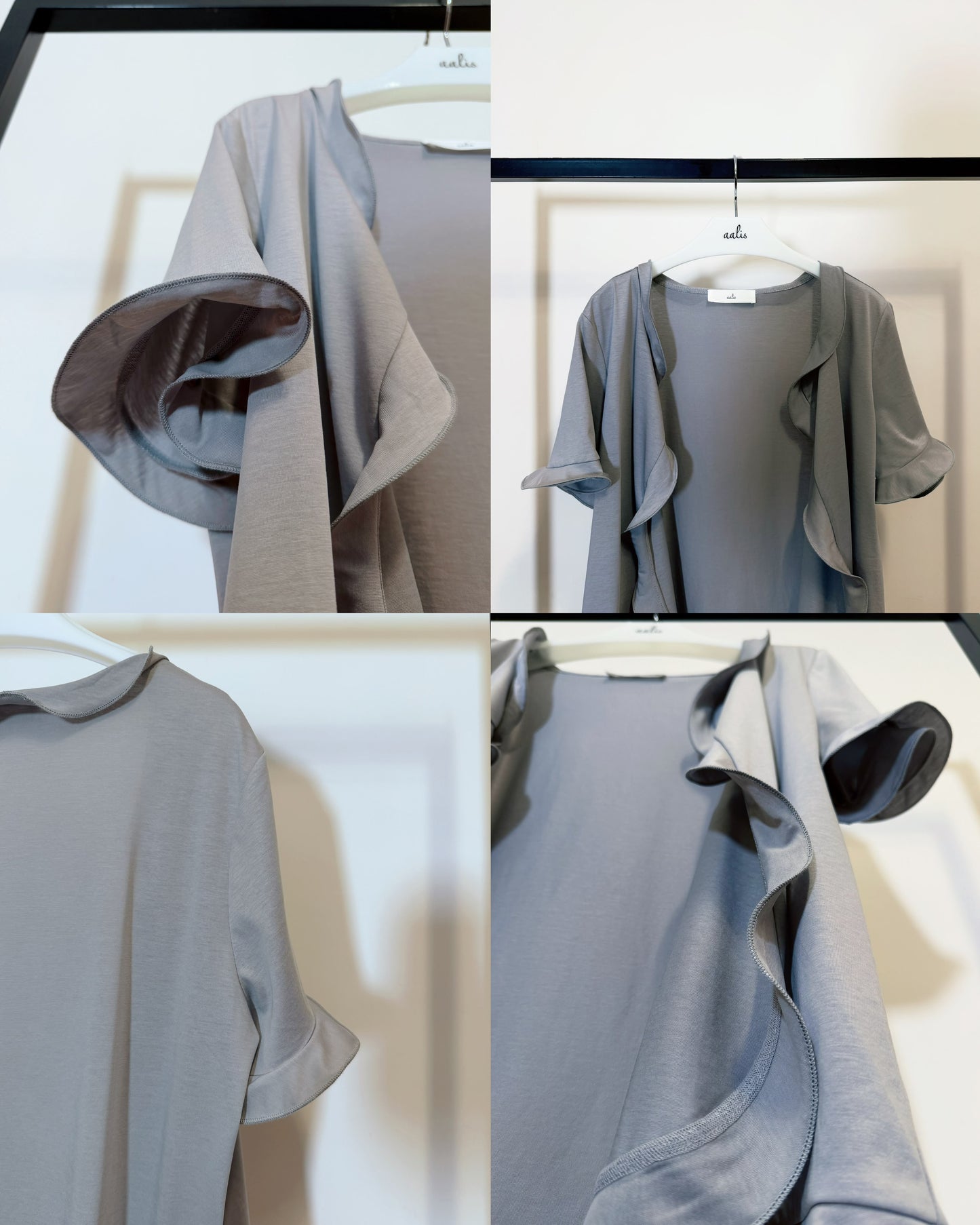 aalis TOSSY ruffle knit cardigan (Grey)
