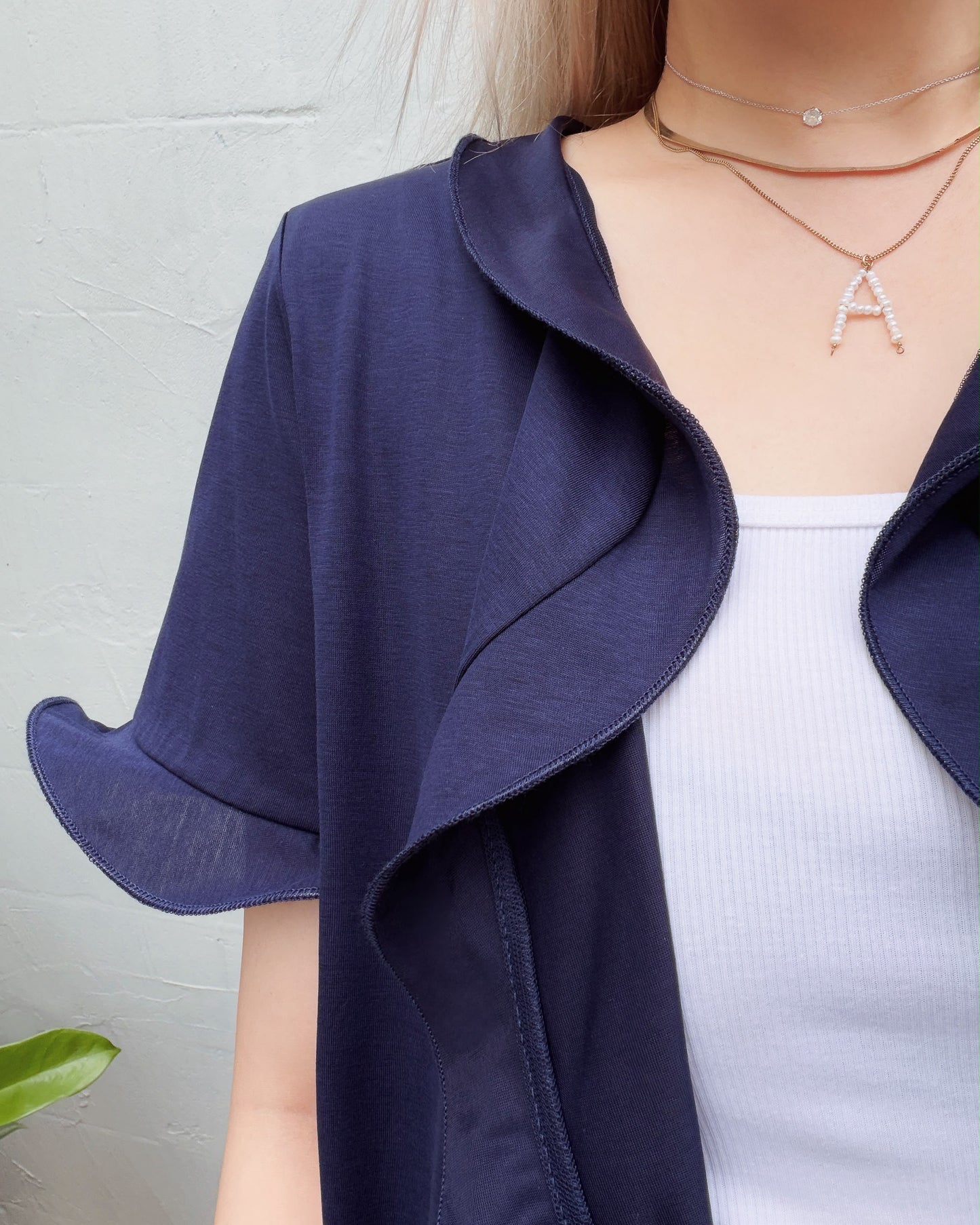 aalis TOSSY ruffle knit cardigan (Navy)