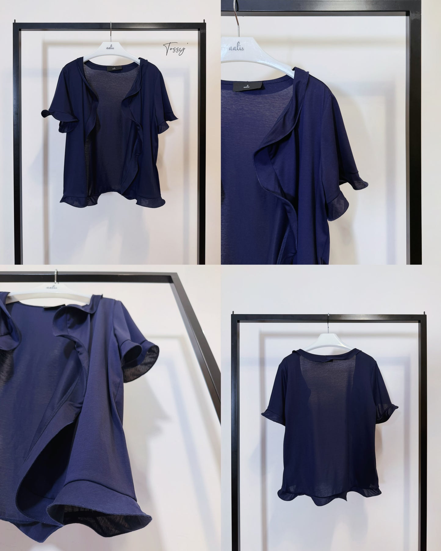 aalis TOSSY ruffle knit cardigan (Navy)