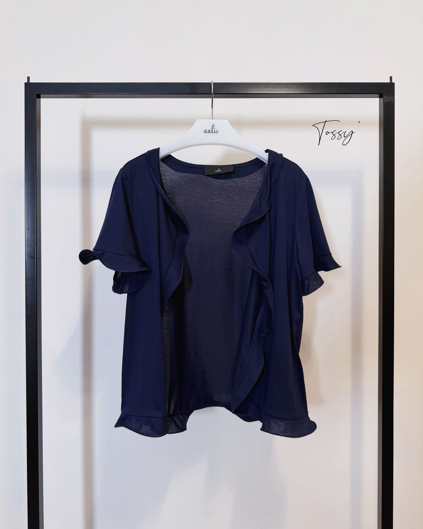 aalis TOSSY ruffle knit cardigan (Navy)