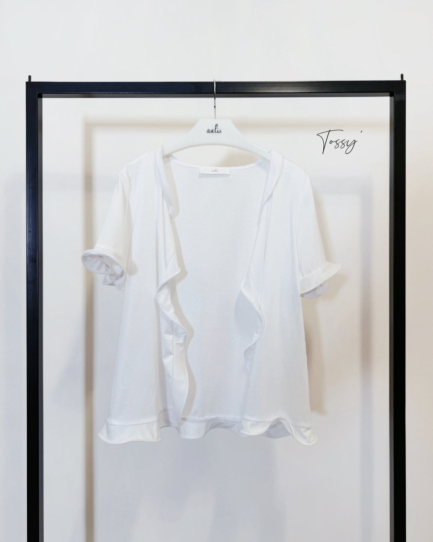 aalis TOSSY ruffle knit cardigan (White)