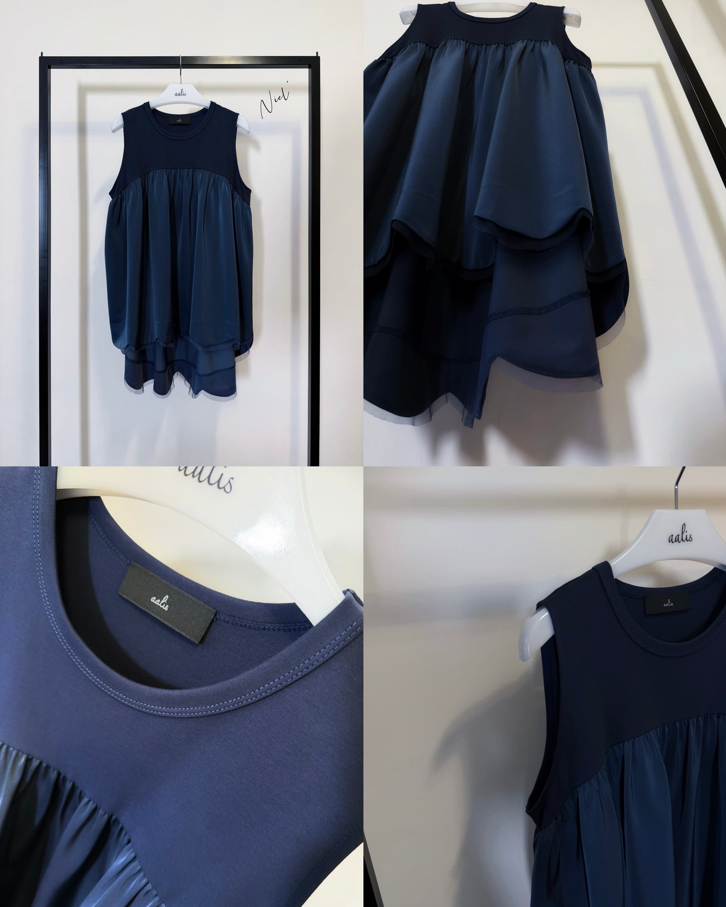 aalis NIEL scallop edge top (Grey Blue)