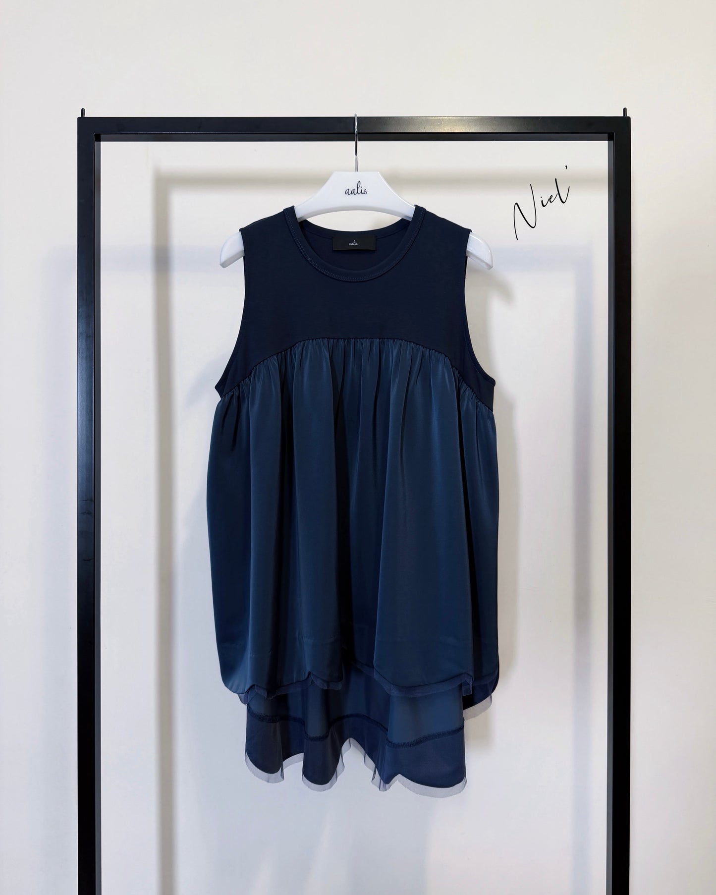 aalis NIEL scallop edge top (Grey Blue)