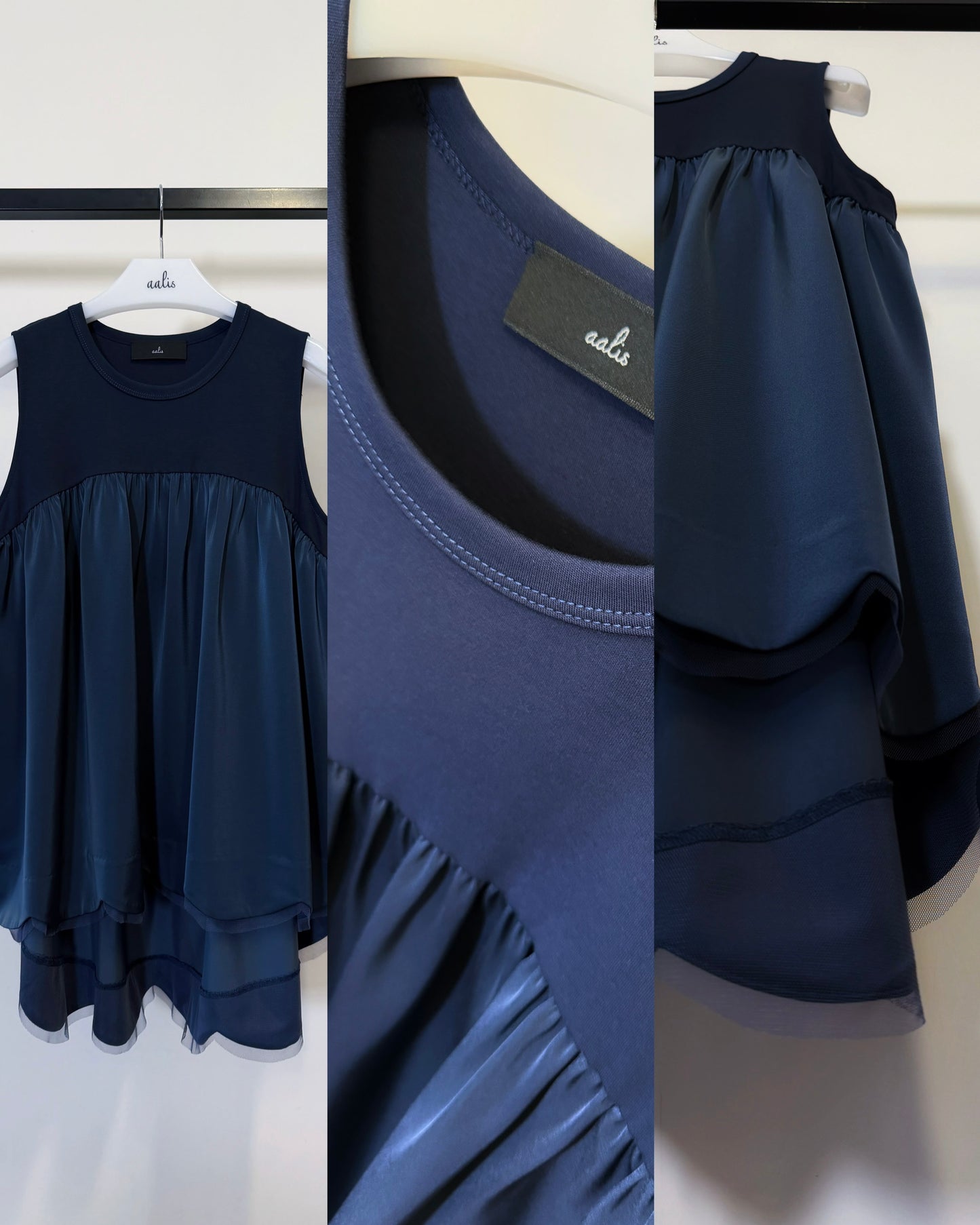 aalis NIEL scallop edge top (Grey Blue)