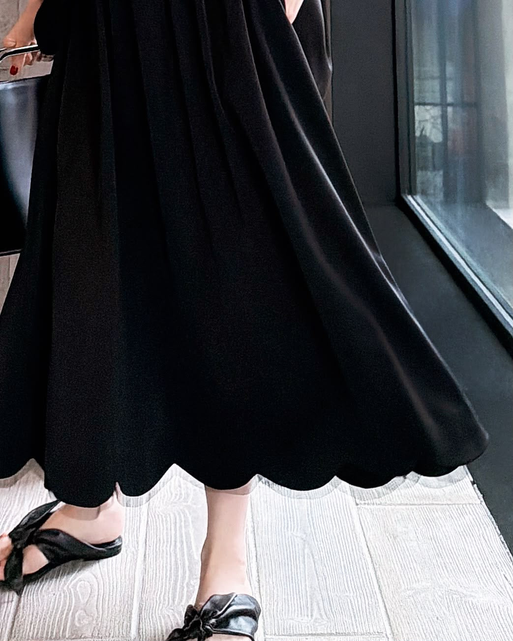 aalis NIELLA scallop edge skirt (Black)