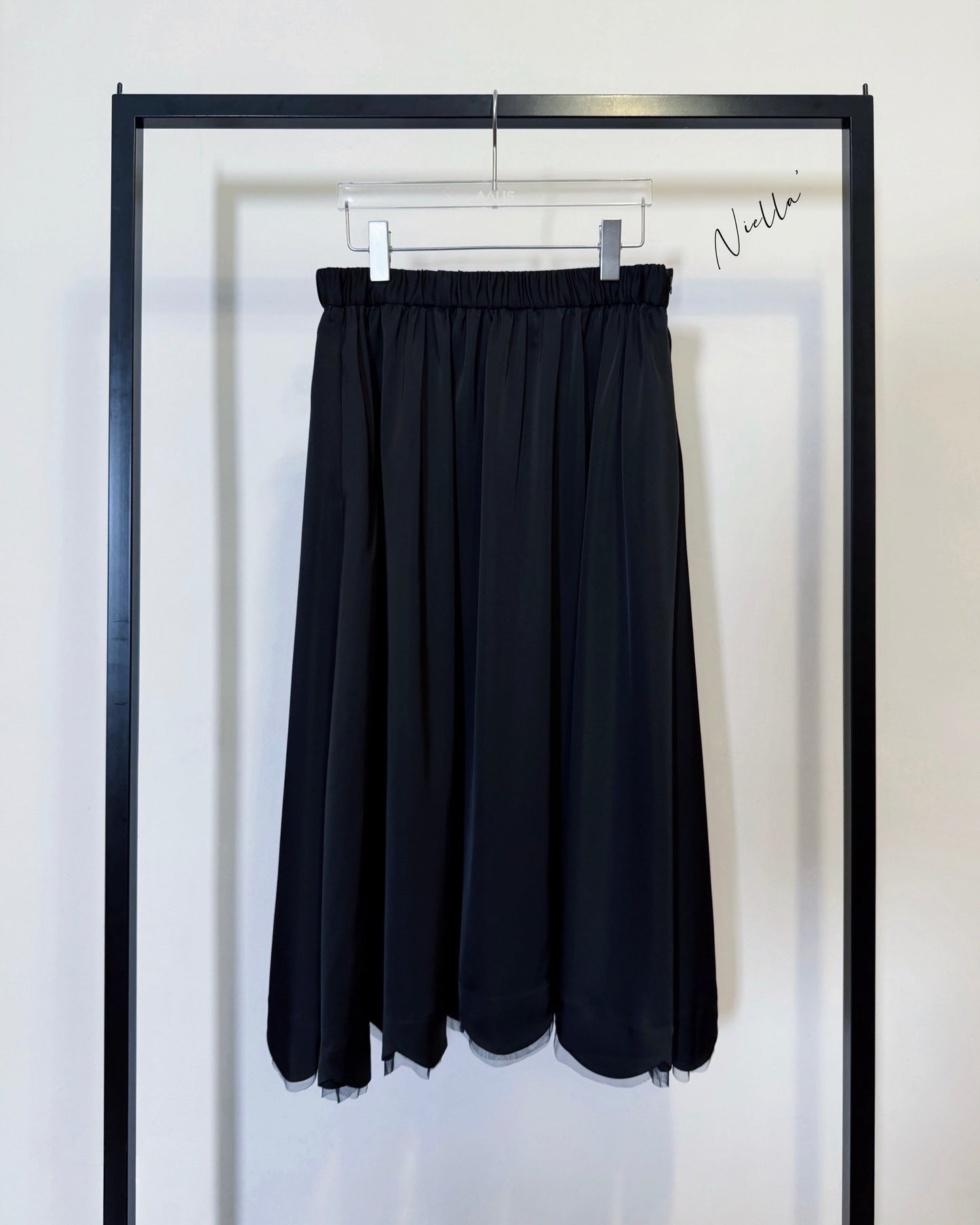 aalis NIELLA scallop edge skirt (Black)